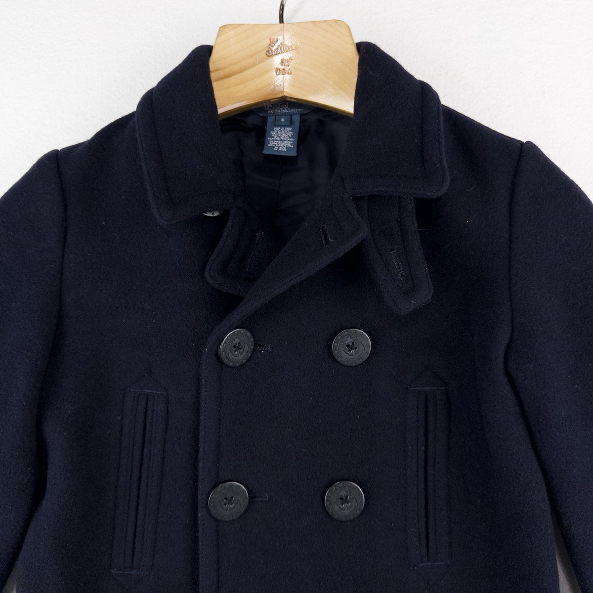 Polo Ralph Lauren Boy's 6 Wool-Blend Peacoat Navy Blue