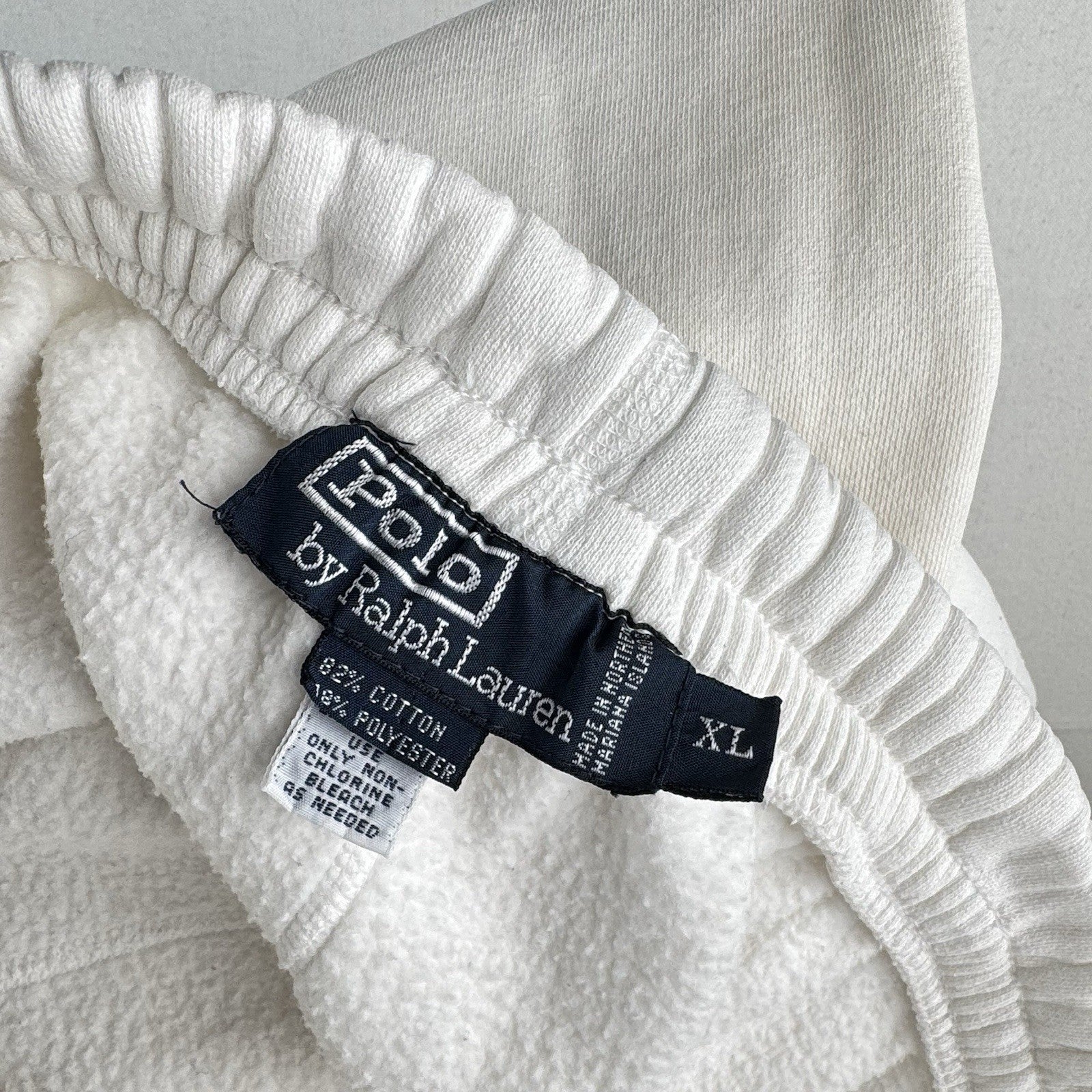 90's Vintage Polo Ralph Lauren Men's XL White Gusset Sweatpants Relaxed Fit