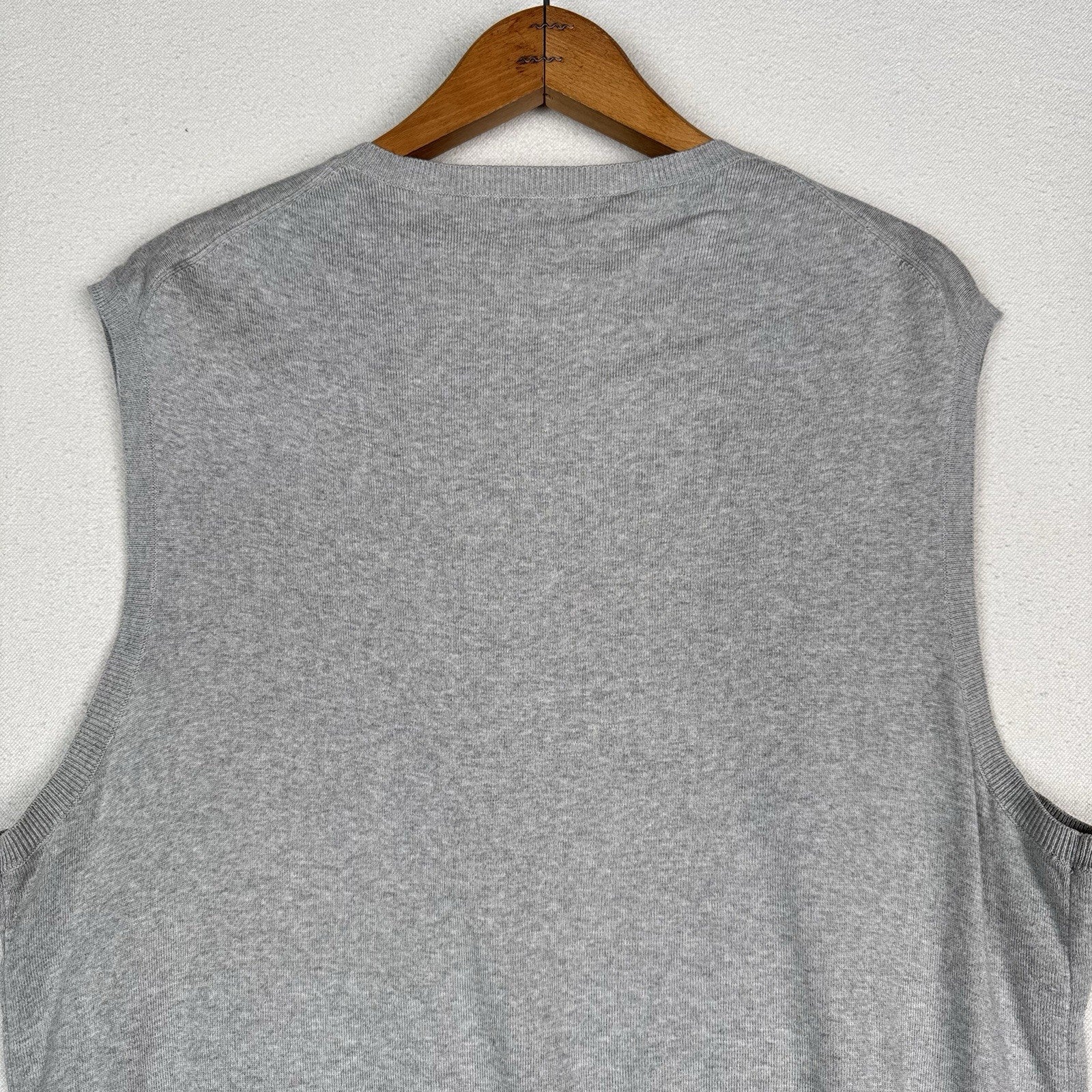 Polo Ralph Lauren Sweater Vest Men XL Regular Fit Gray Cotton Pullover V-Neck