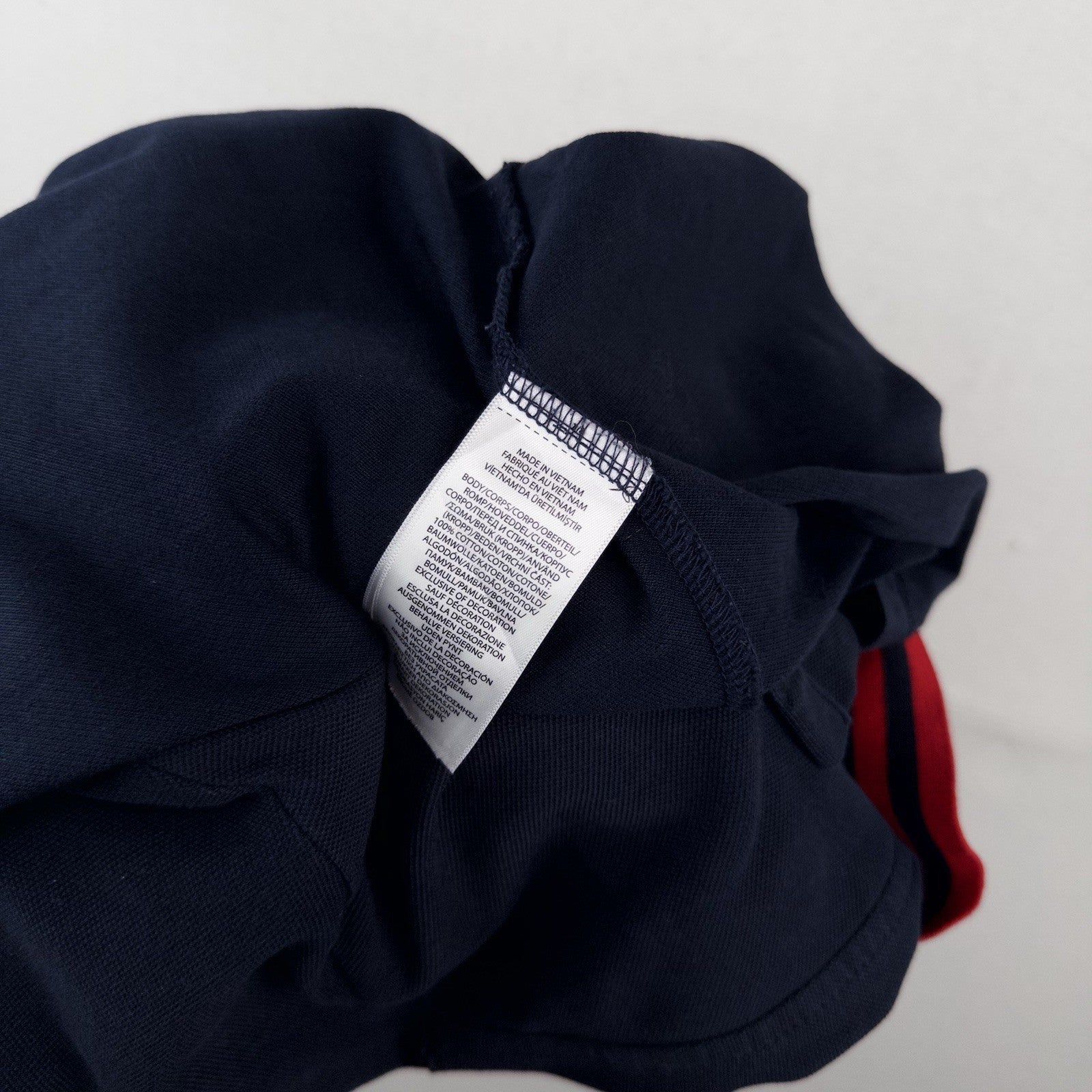 Polo Ralph Lauren Men’s XL Striped Trim Polo Shirt Navy Custom Slim Fit