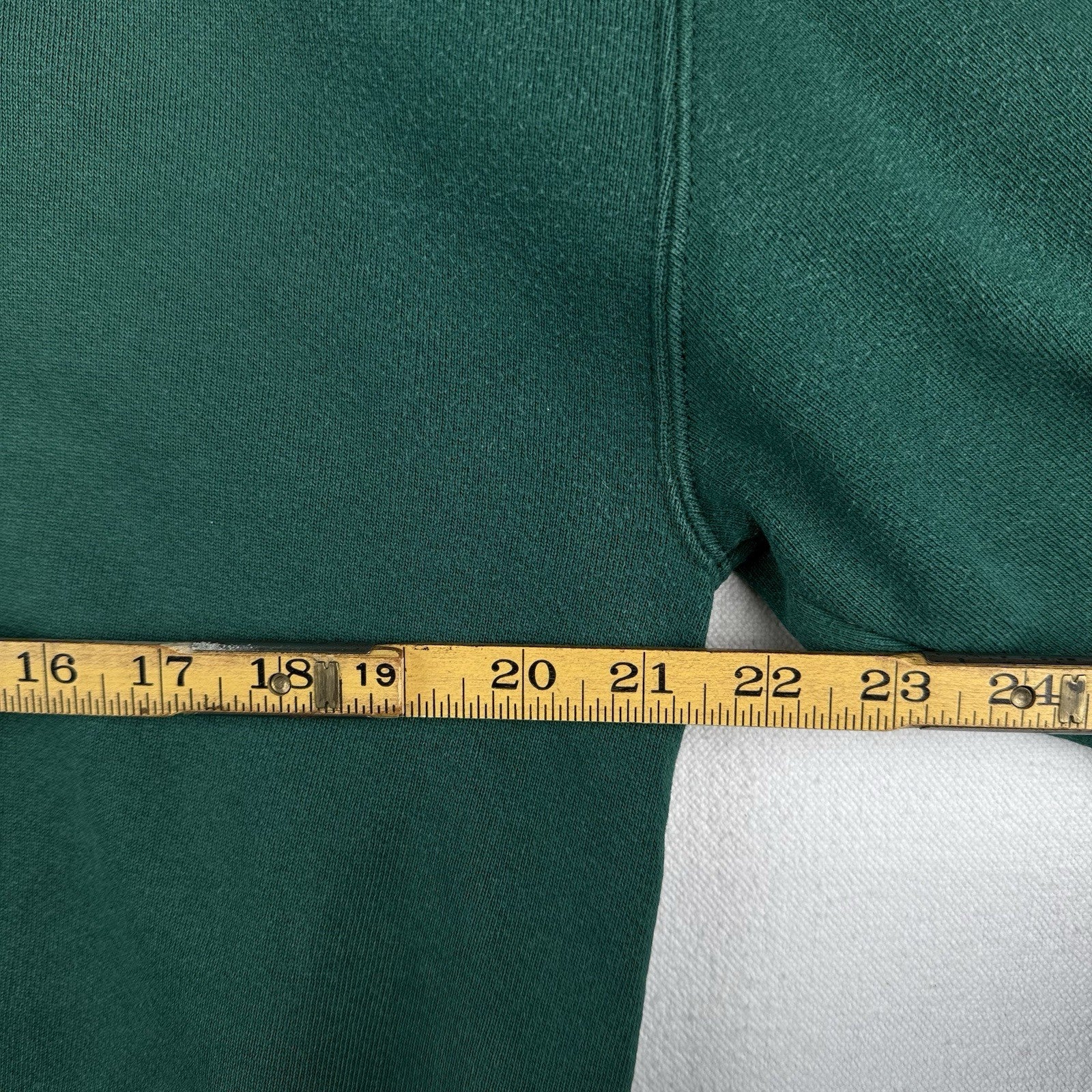 90s Vintage LL Bean X Russell Athletic Men's Large Green Henley Sweatshirt USA