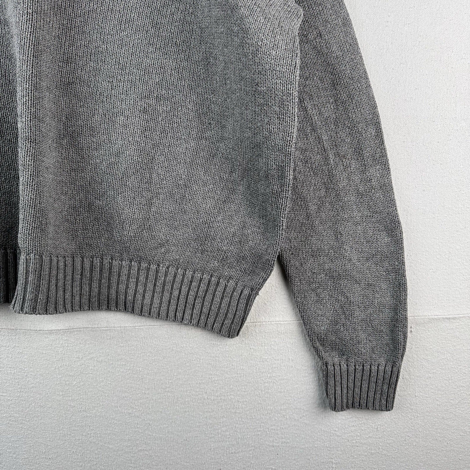 90’s Vintage Polo Ralph Lauren Knit Sweater Men’s 2XL Gray Cotton Crew Neck
