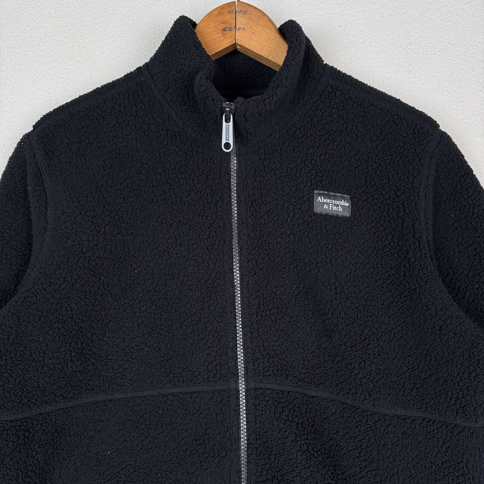 Abercrombie & Fitch Sweatshirt Teddy Youth Size 15/16 Fleece Jacket Black Zip