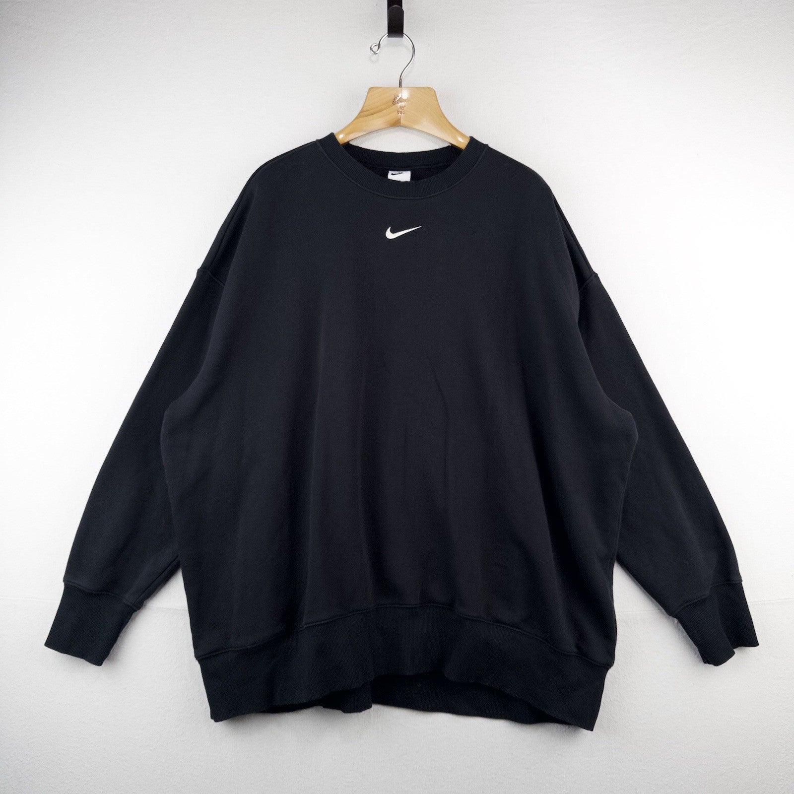 Nike Club Fleece Crewneck Center Check Sweatshirt Men’s 2XL Black Pullover