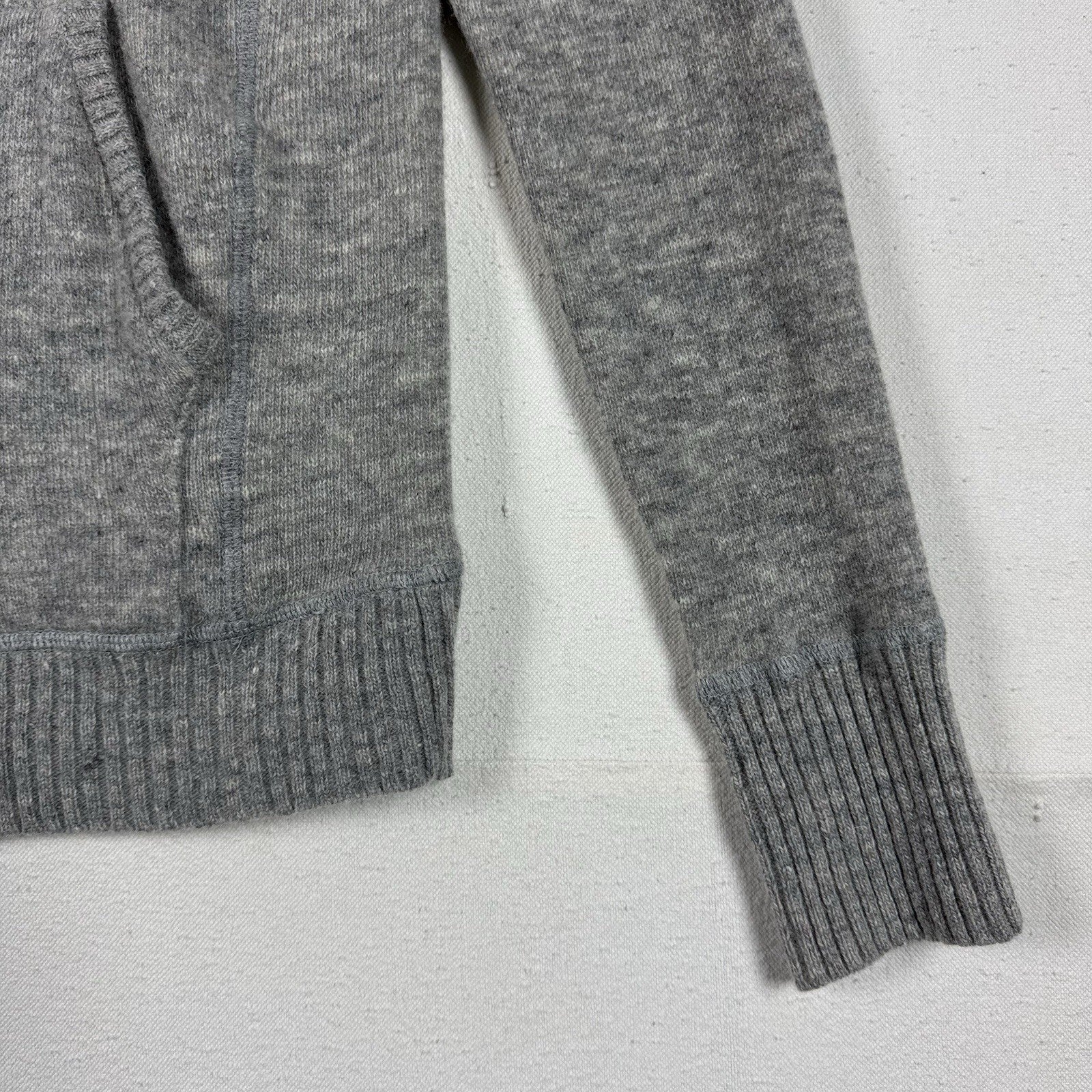 Eddie Bauer Gray Wool Acrylic Blend Sweater Full Zip Hooded Women's Medium