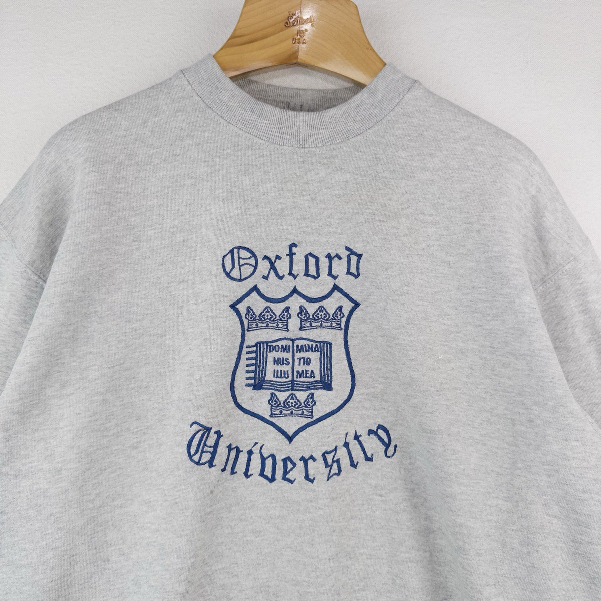 80’s Vtg Oxford University Embroidered Crest Crown Sweatshirt England Gray L
