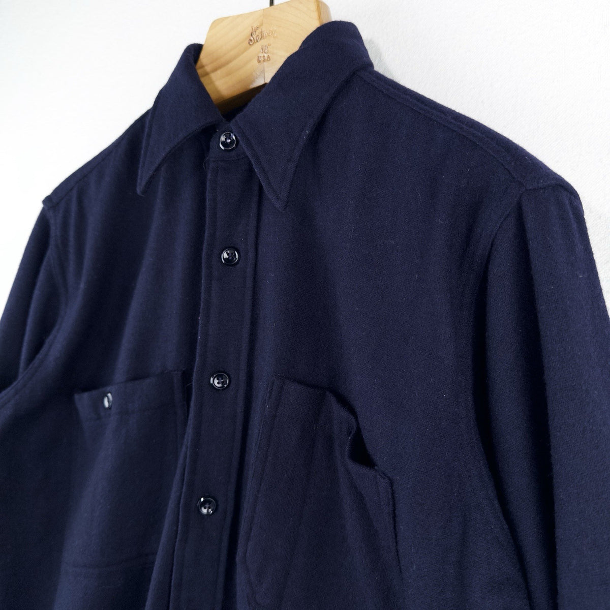 50’s Vintage Military Wool Navy Blue Shirt Elbeco Regulation Men’s 15.5 Large