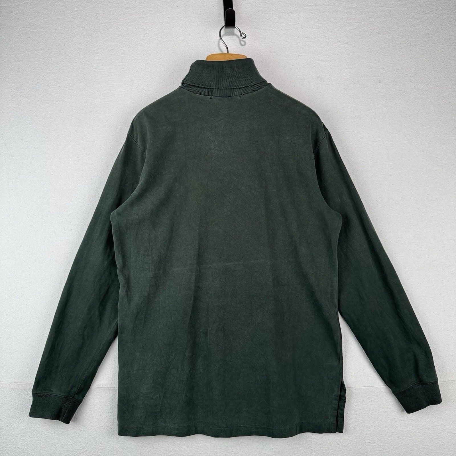 90’s Vtg Polo Ralph Lauren Turtle Neck Shirt Men’s L Green Soft *Distressed