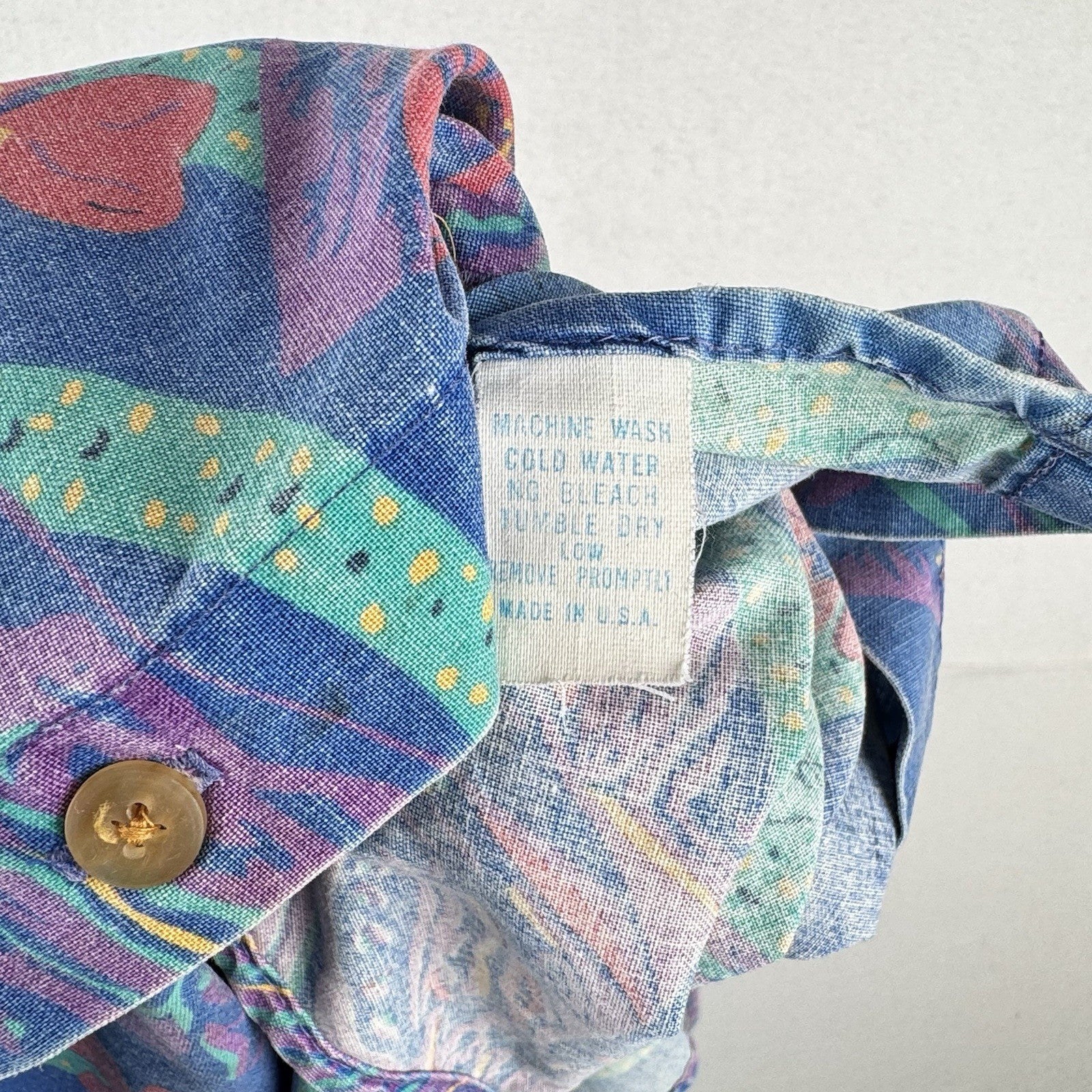 90's Vtg American Eagle Hawaiian Shirt Men's L Oversized Floral Made In USA Rare