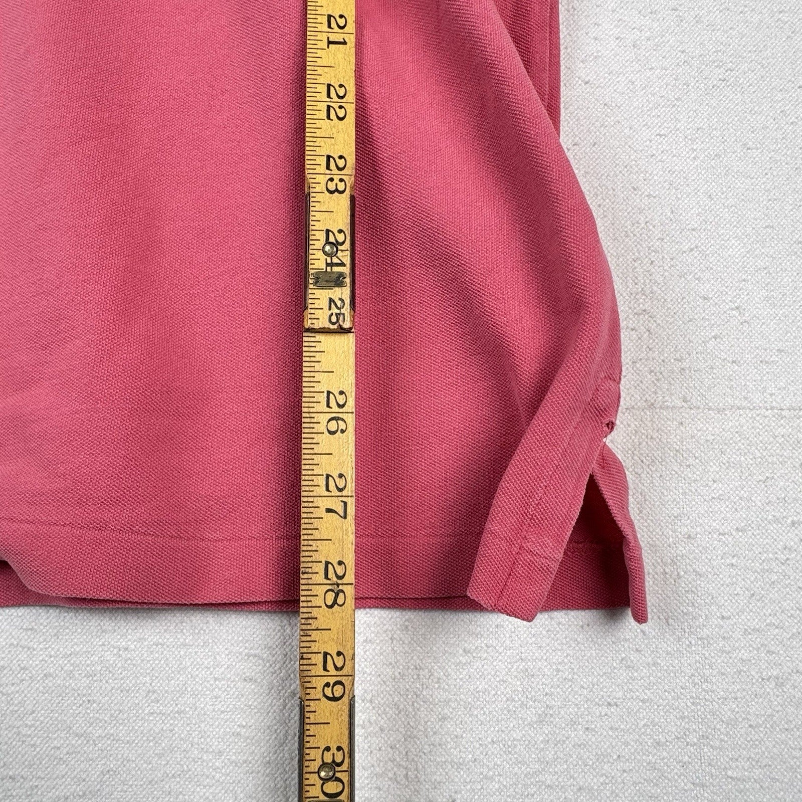 Polo Ralph Lauren Shirt Men Medium Salmon Pink Button Featherweight Mesh Henley