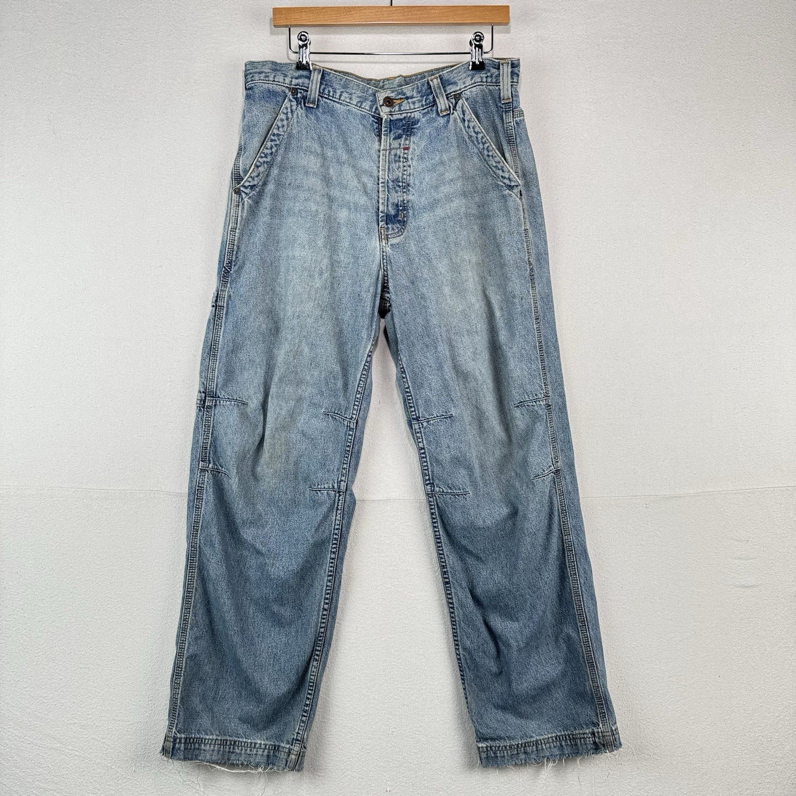Vintage Abercrombie & Fitch Carpenter Jeans 32x29 Blue Baggy Straight Distressed