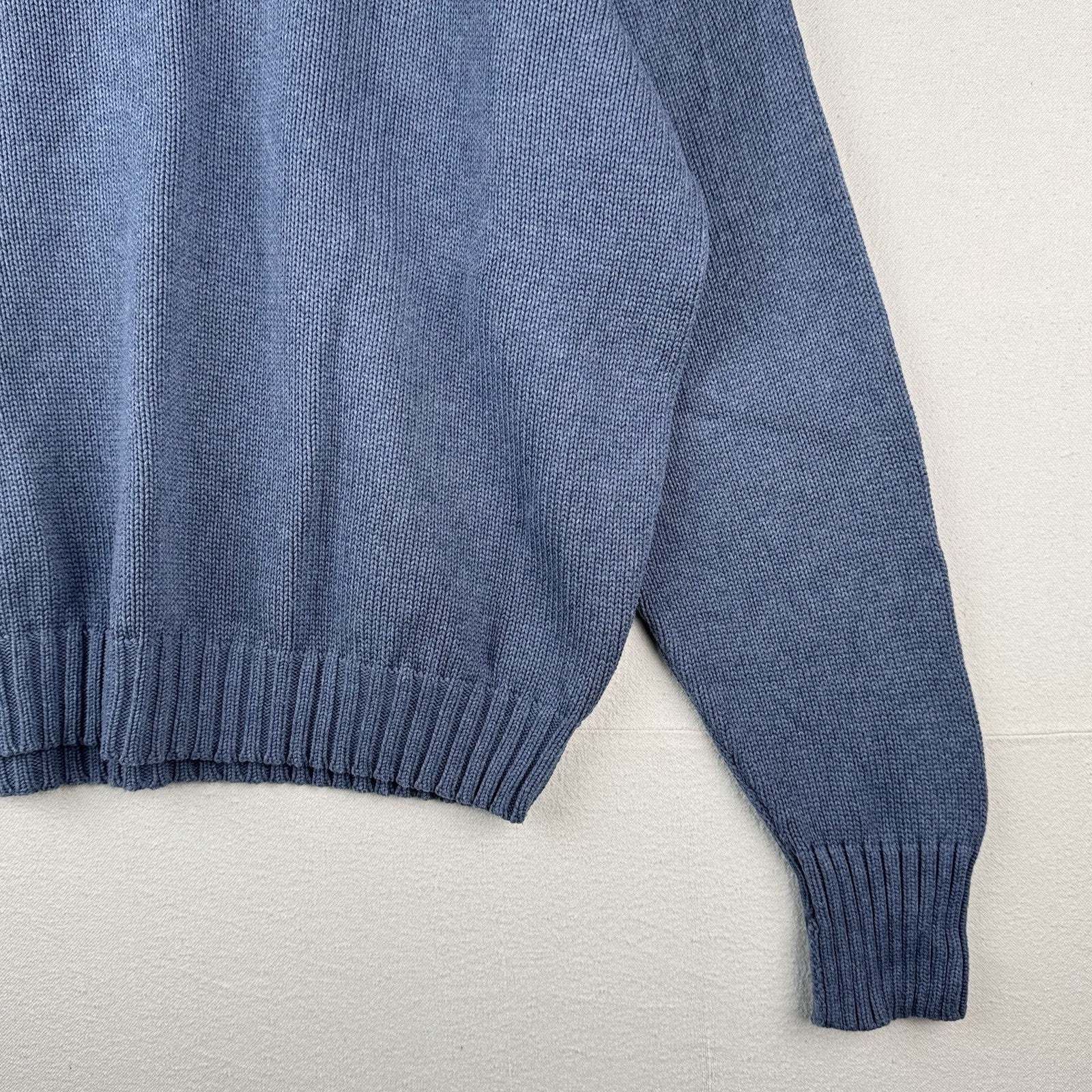 90’s Vintage Polo Ralph Lauren Knit Sweater Men’s 2XL Blue Cotton Crew Neck