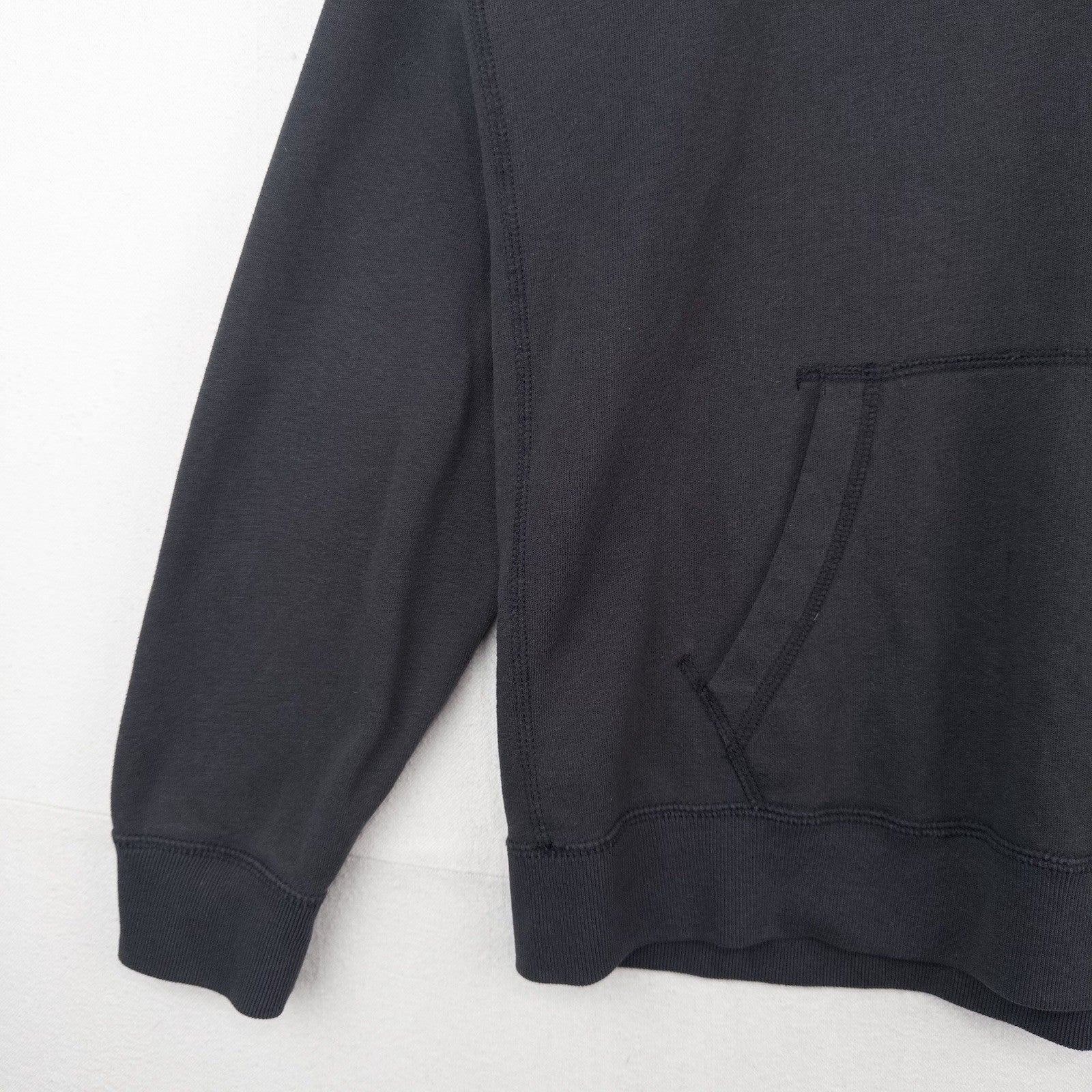 Abercrombie & Fitch Soft Hoodie Black Gray Mens M Exploded Spelled Out Back Logo