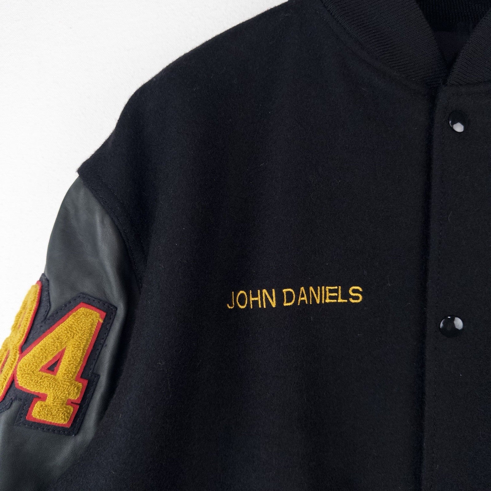 1984 Burger King Varsity Jacket Black Snap Front XL Wool Leather Sleeves USA