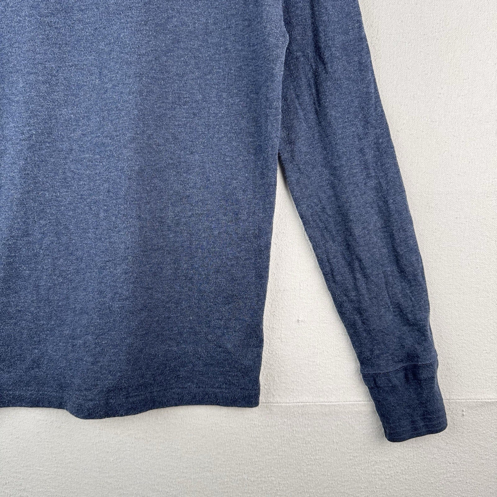 Vintage Polo Ralph Lauren Shirt Mens Large Blue Long Sleeve Henley 100% Cotton