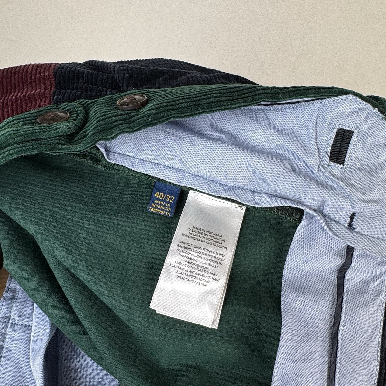 Polo Ralph Lauren Color-block Corduroy Pants Men’s 40x32 (Fits 40x28) Stretch