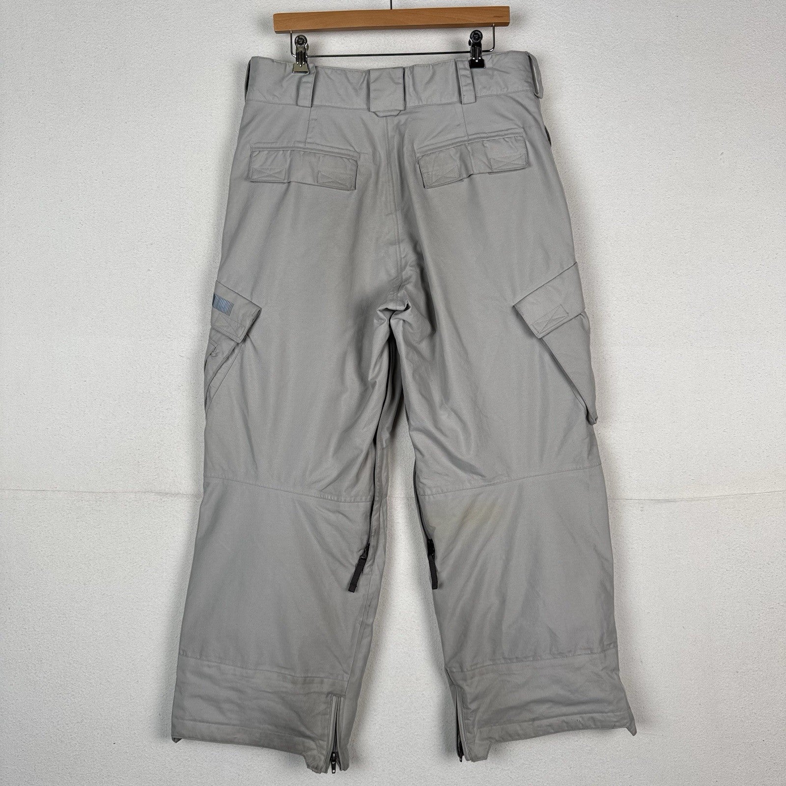 Burton Snowboard Pants Unisex Beige Size Large Pockets Leg Vents Adjustable