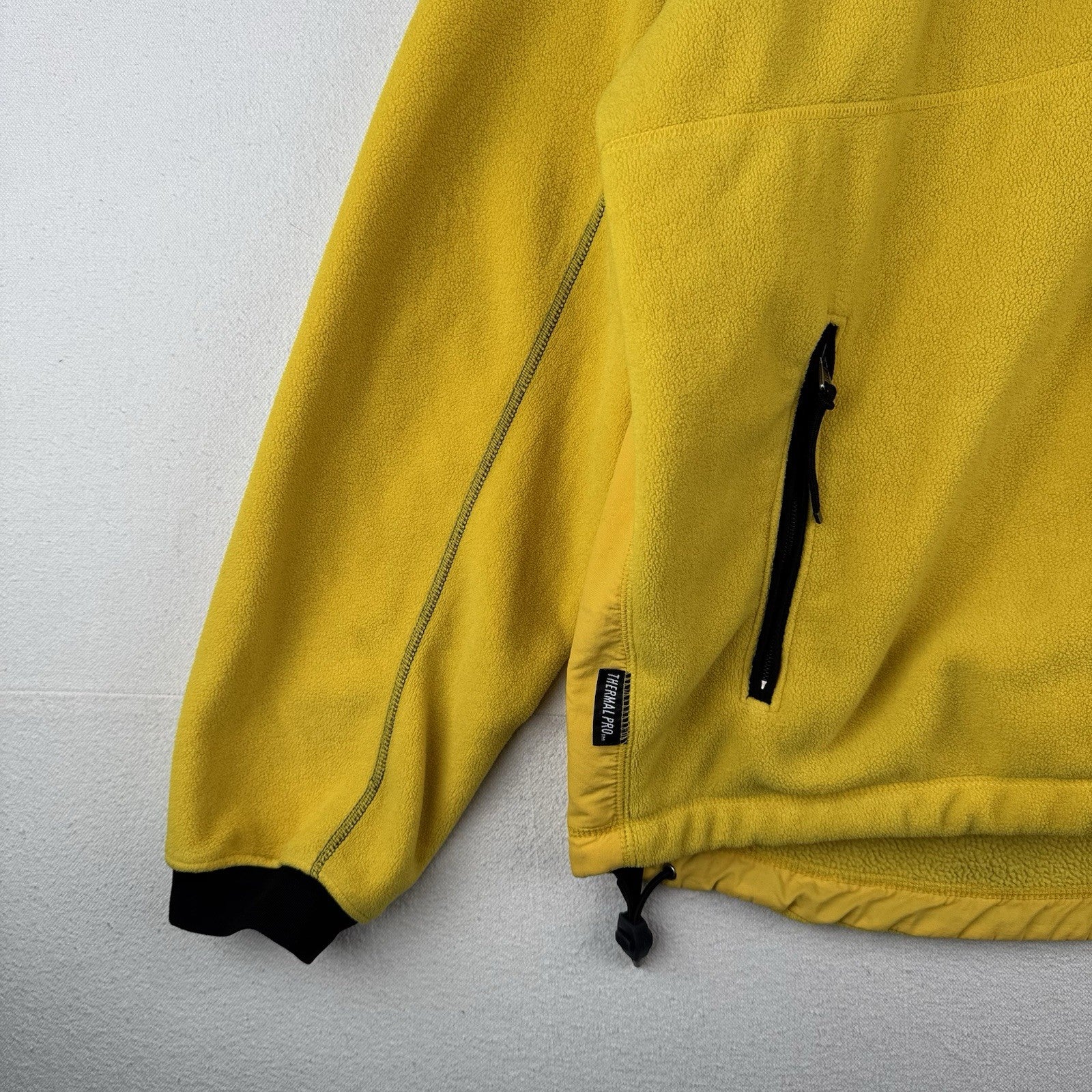 90’s Vtg Polo Sport Ralph Lauren Yellow Fleece Full Zip Jacket Mens XL Hood