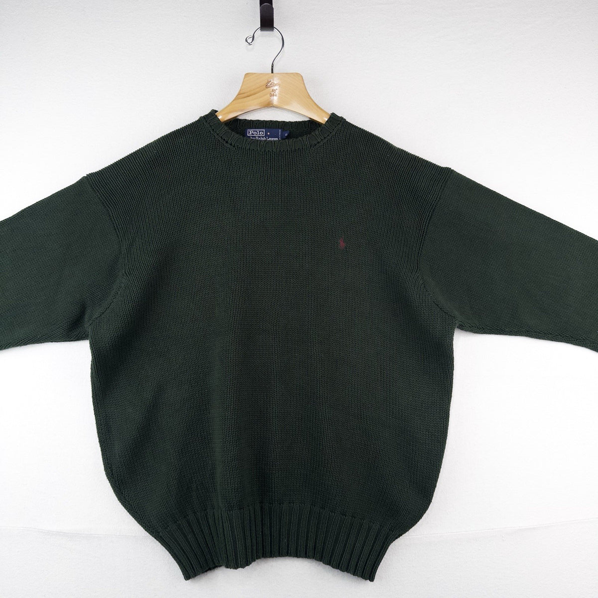 90’s Vtg Polo Ralph Lauren Sweater Mens XL Green Cotton Crewneck
