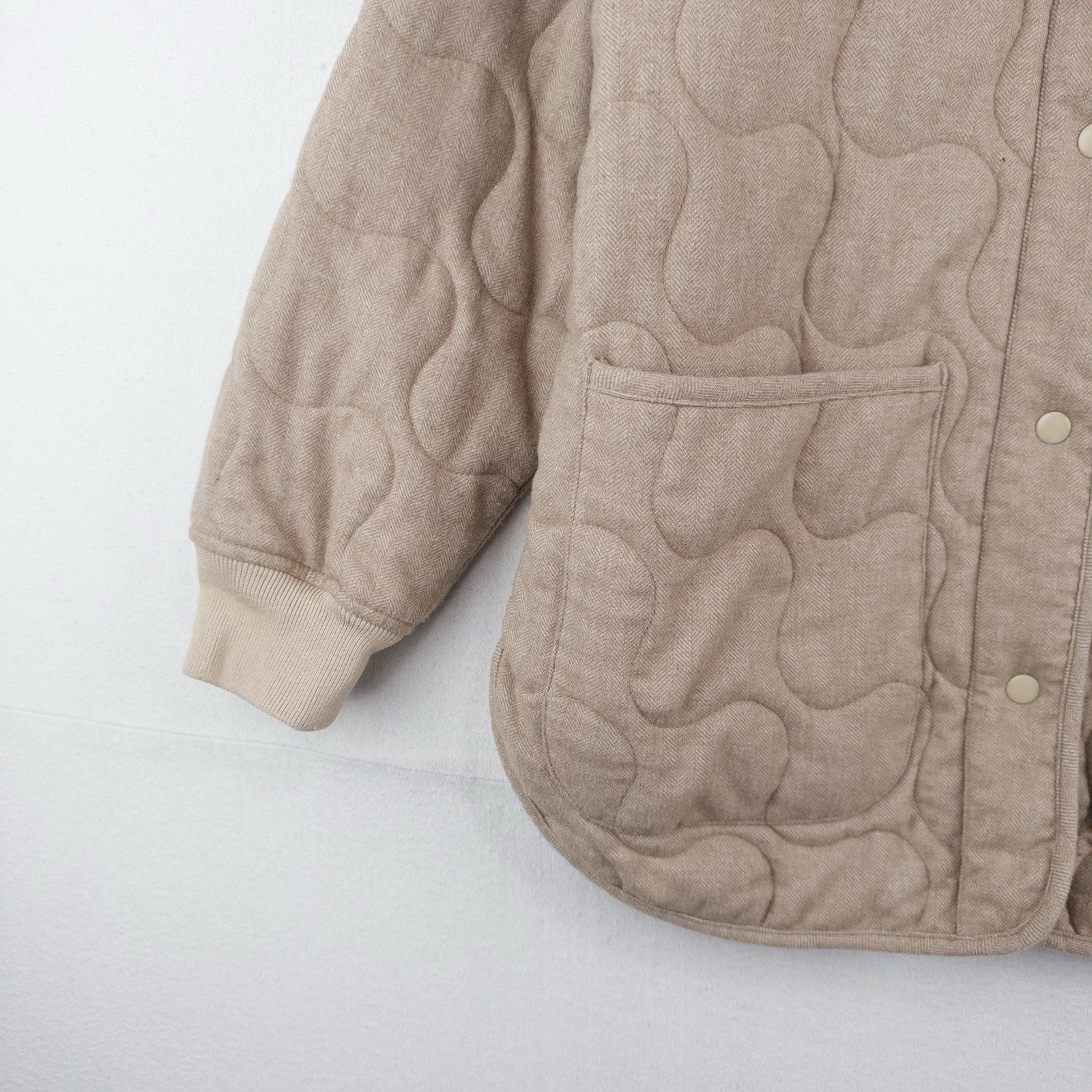Madewell Quilted Oversized Wool Bomber Jacket Women’s Small Beige
