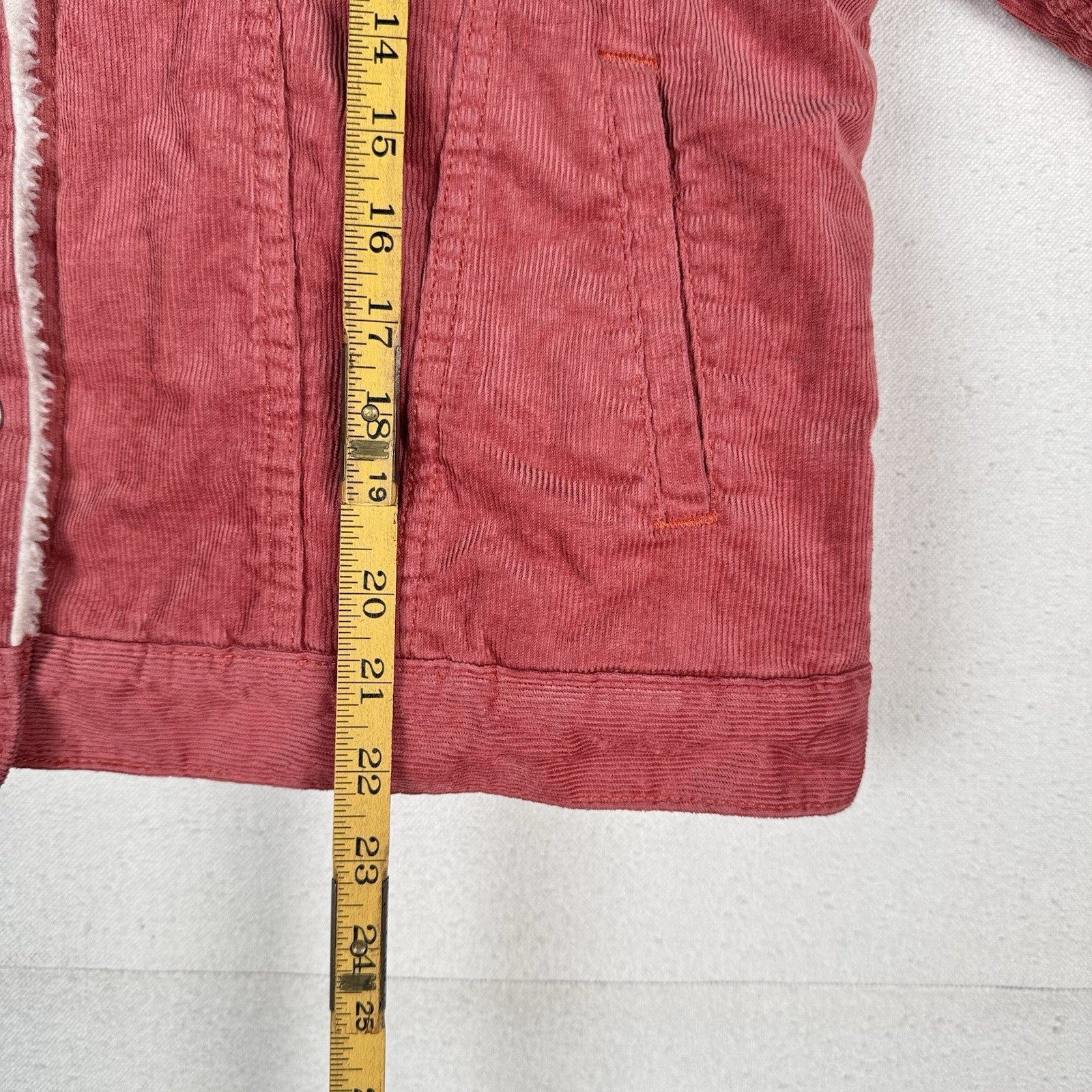 Gap Denim Icon Sherpa Lined Corduroy Jacket Dusty Rose Trucker Boxy Large