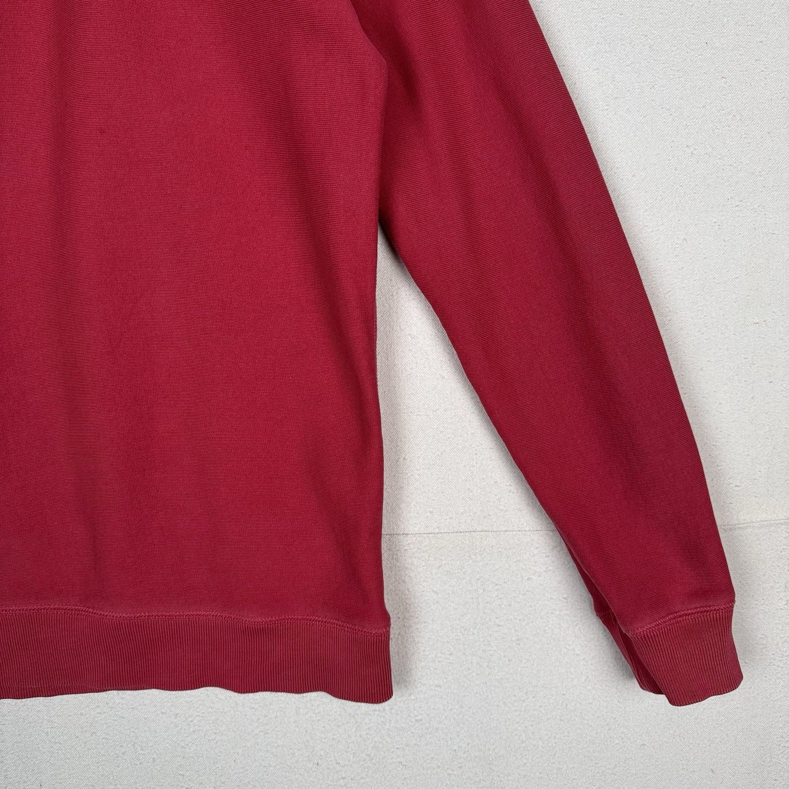 Roundtree & Yorke Men’s Long Sleeve Henley 1/4 Button Red Pink Salmon Medium M