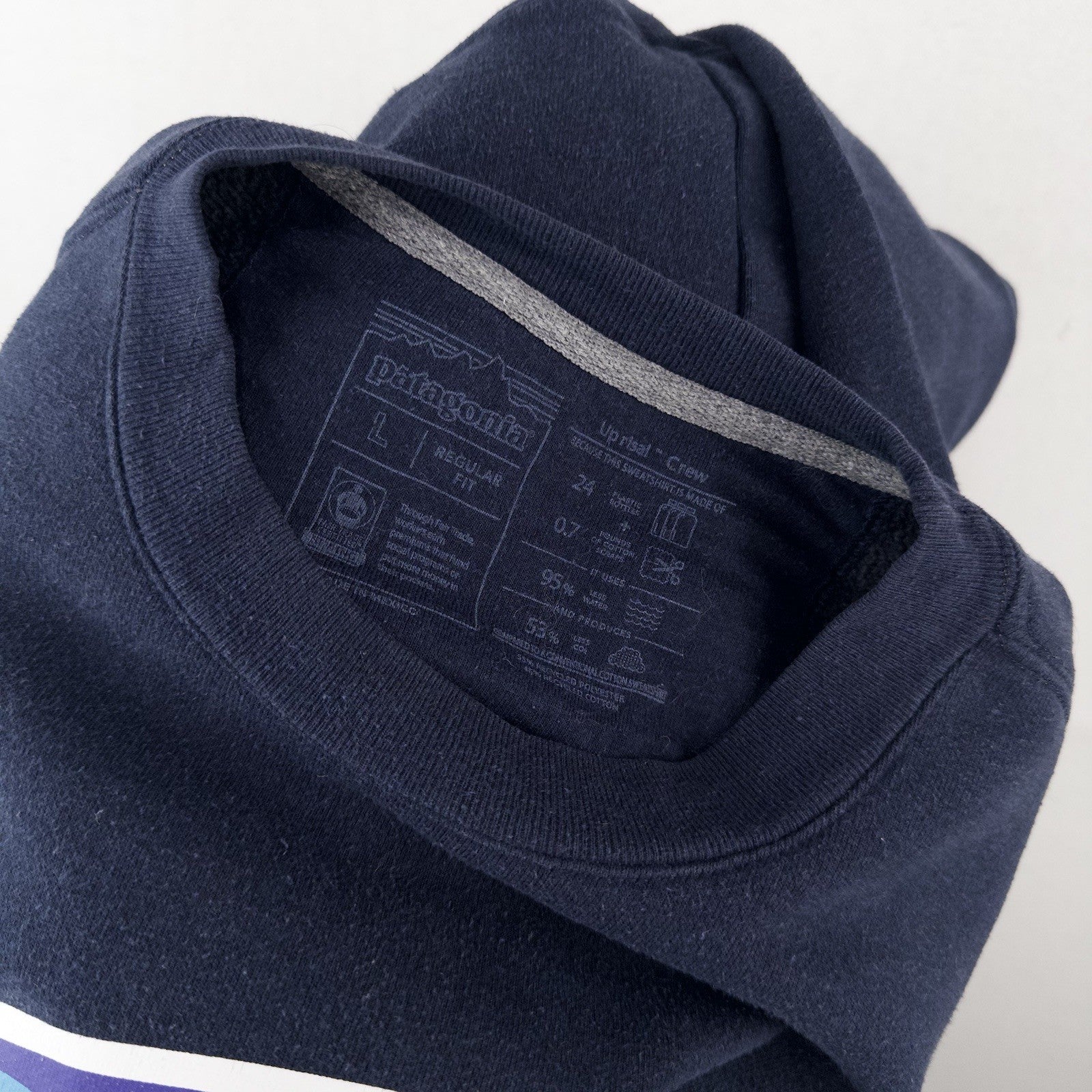 Patagonia Men’s Large Fitz Roy Horizons Uprisal Crew Sweatshirt Blue