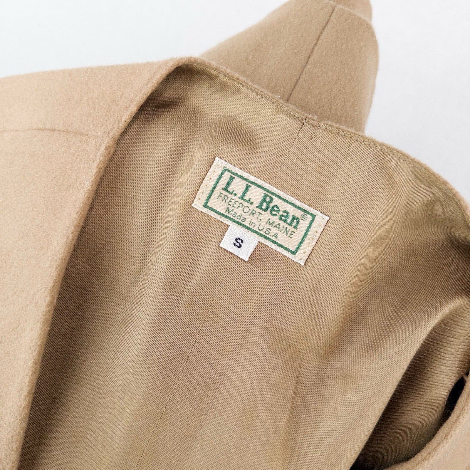 80’s Vtg  LL Bean Wool Cashmere Vest Women’s Small Camel Tan Button Down