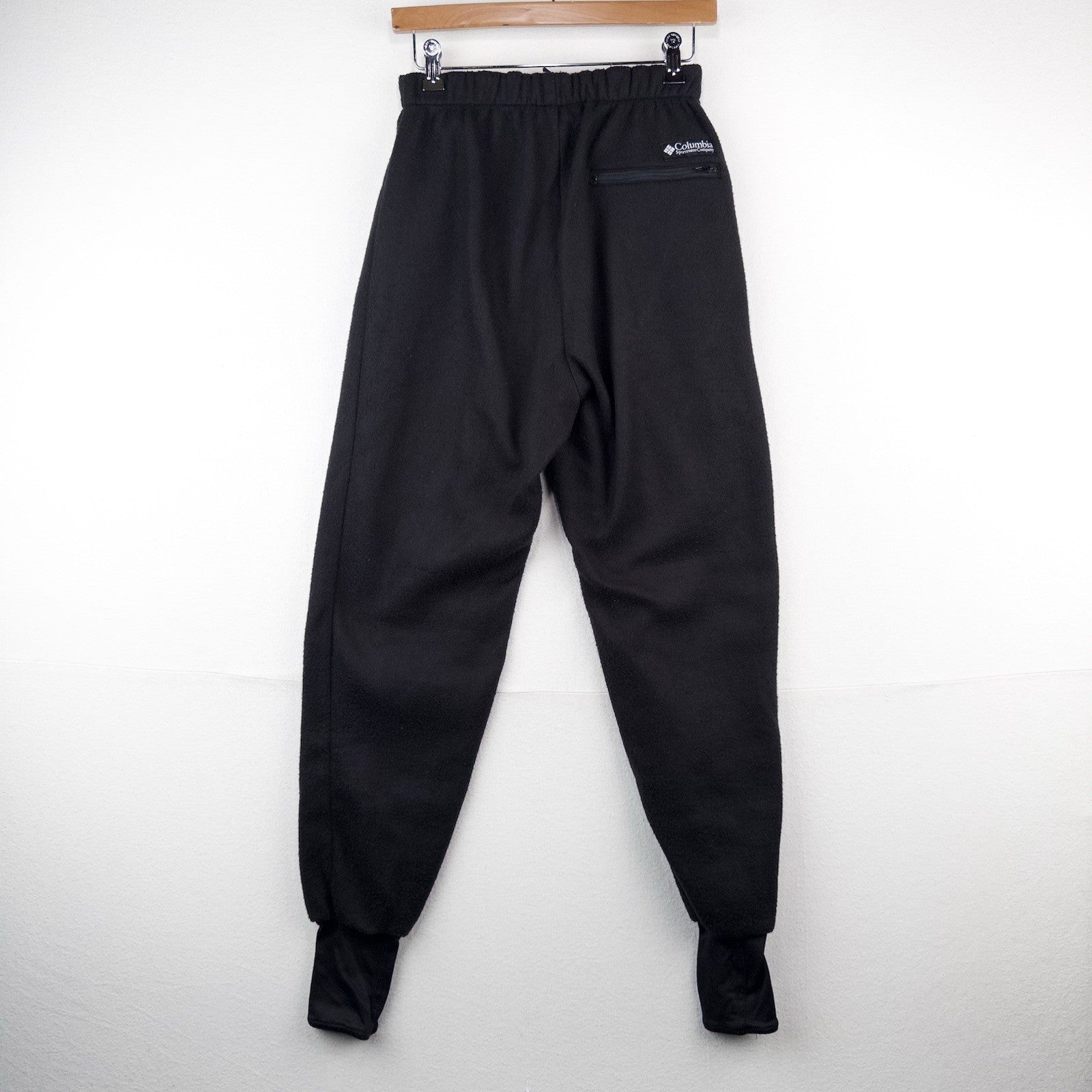 90s Vtg Columbia Women’s Small Spell Out Fleece Sweatpants Joggers Pants Black