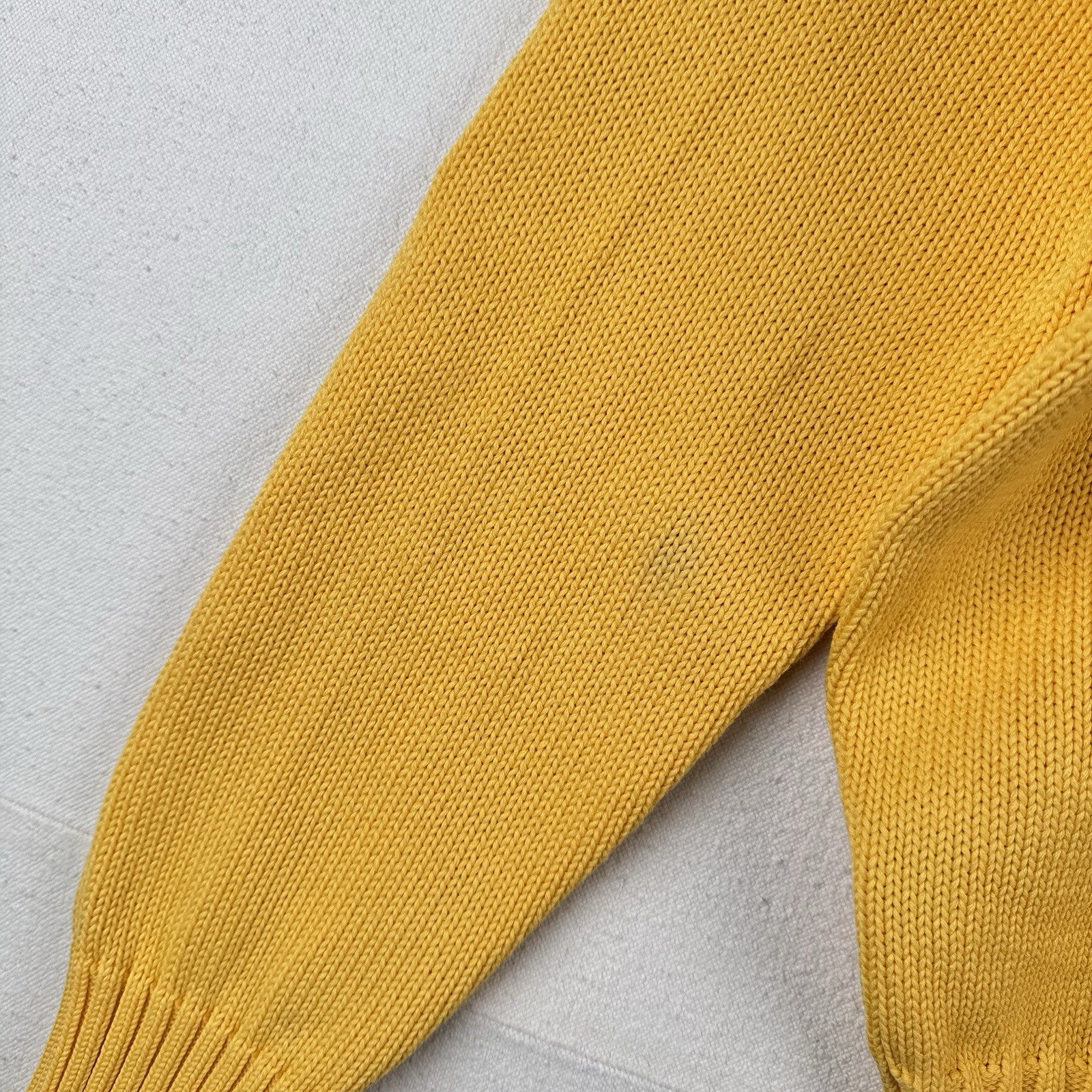 90’s Vintage Polo Ralph Lauren Sweater Men’s Large Yellow Knit Cotton *Read