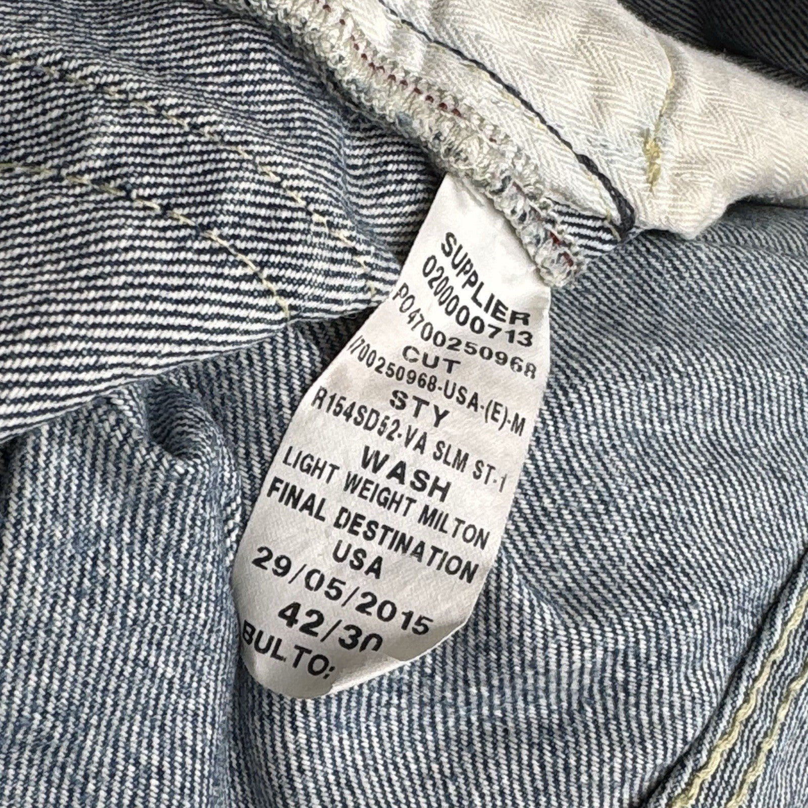 Vtg Polo Ralph Lauren Jeans Men’s 42x30 Blue Varick Slim Straight Selvage Denim