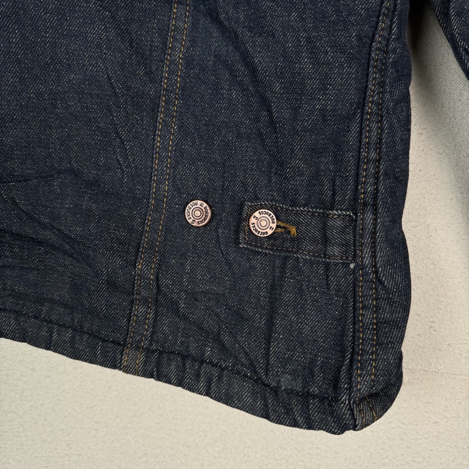 Vintage Sears Roebucks 70's Denim Sherpa Lined USA Western Jacket 44R *Unwashed