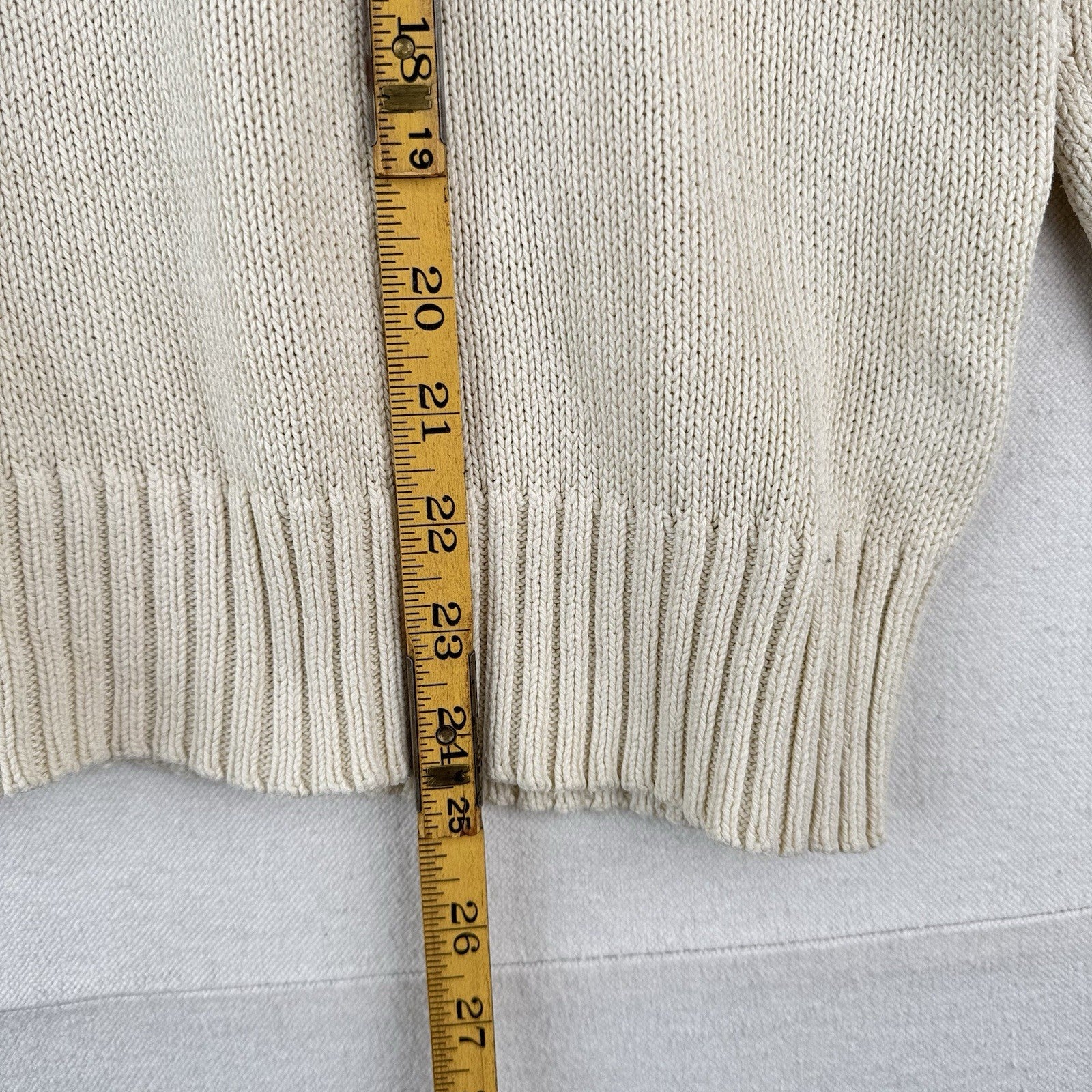 90's Vintage Polo Ralph Lauren Sweater Men's M Cream Beige Pima Cotton Crewneck
