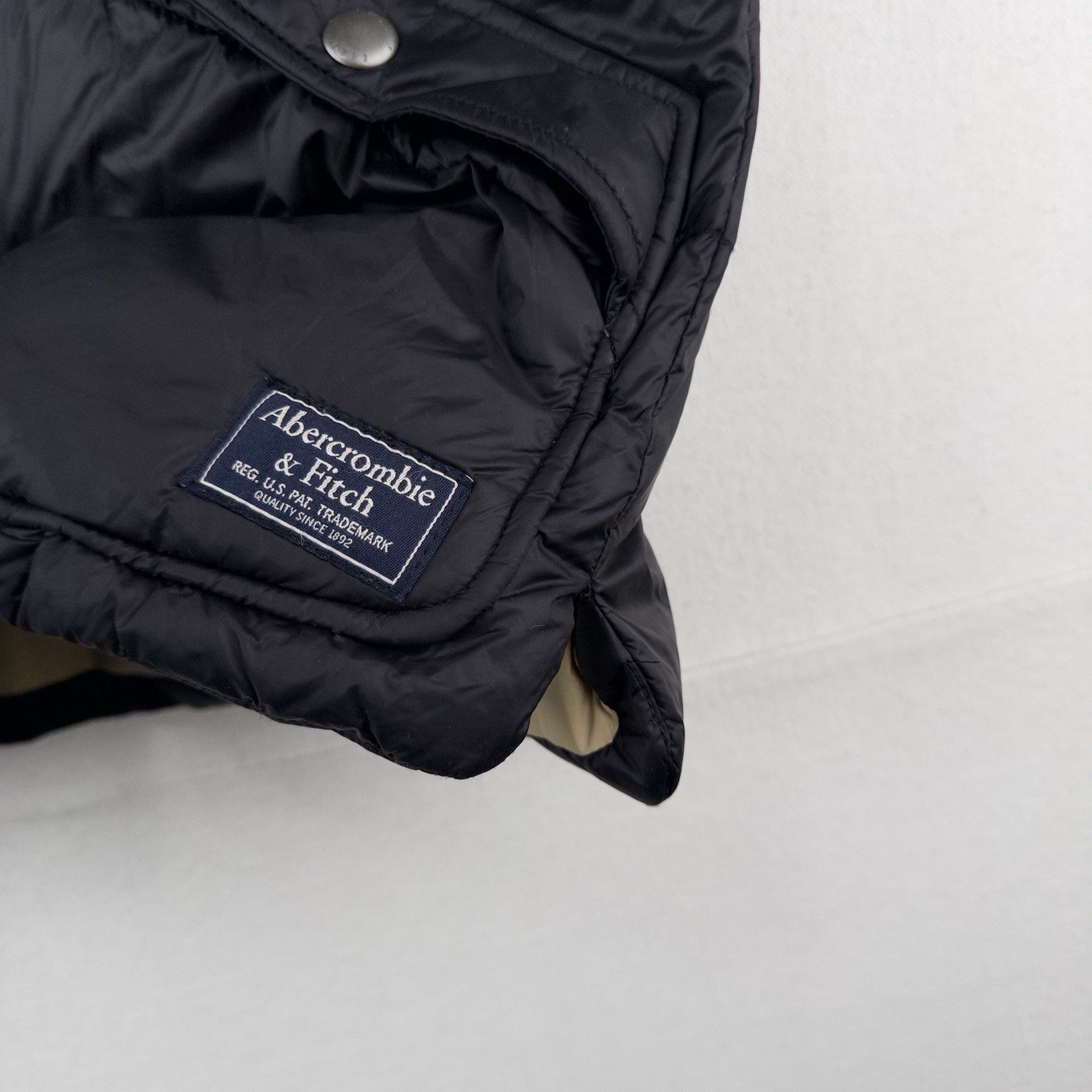 Vintage Abercrombie Fitch Mens M Puffer Vest Black 600 Fill Power Down