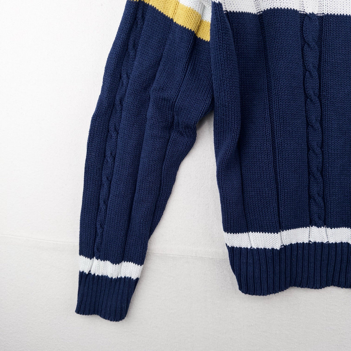 90’s Vtg Eddie Bauer Pullover Sweater Color Block Crewneck Men’s L White Blue