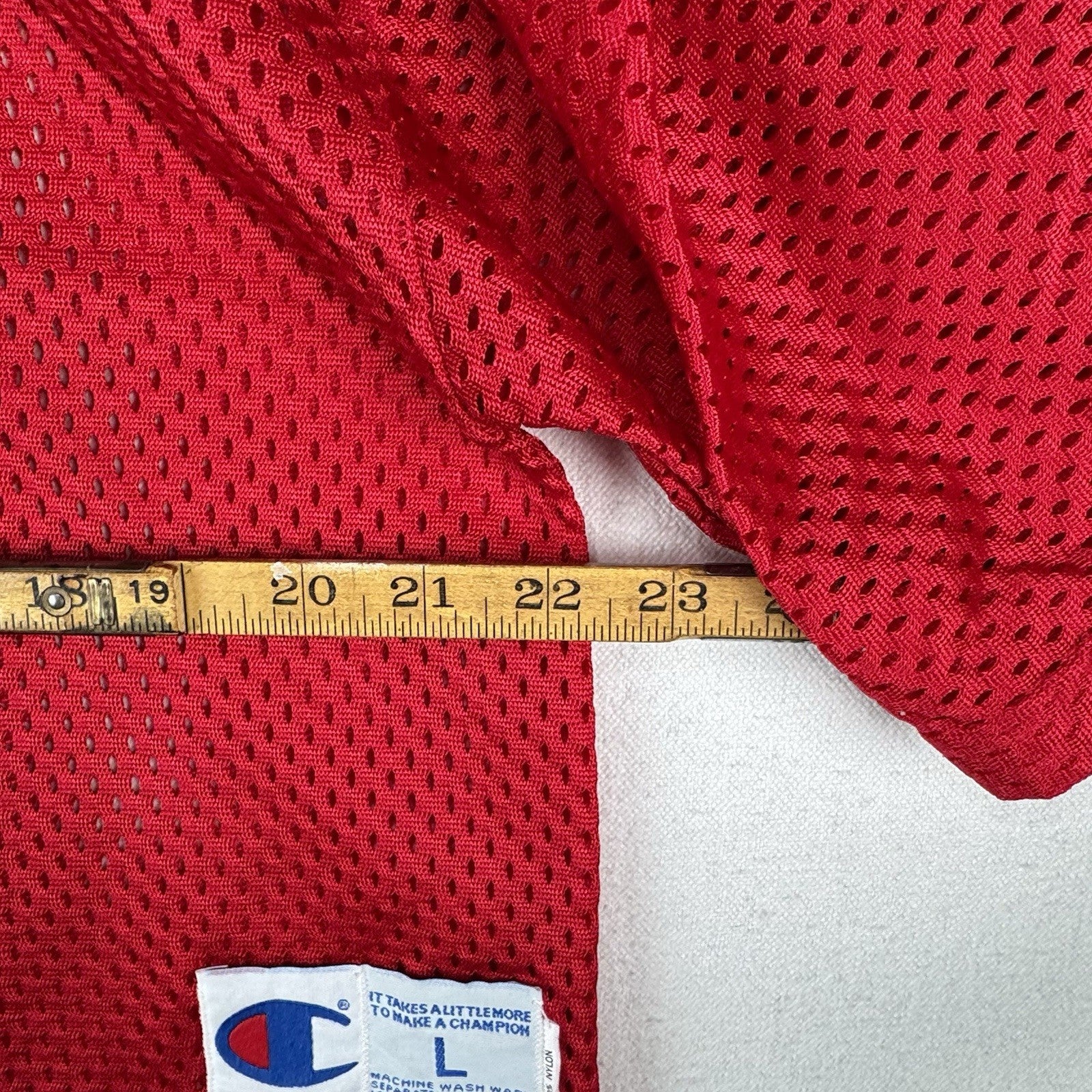 90’s Vintage Champion Nebraska Men’s L Football Practice Jersey Cropped Fishnet