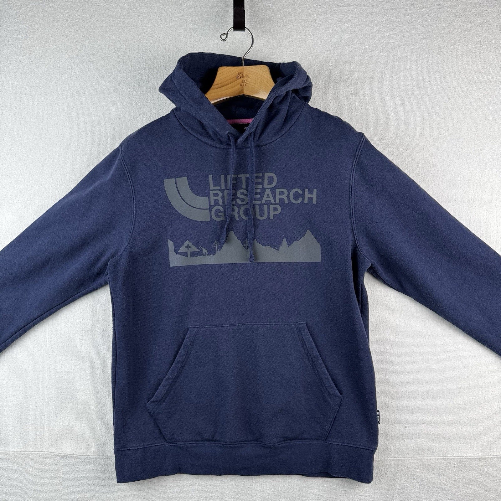 LRG Lifted Research Group Blue Mens Medium Mountain Graphic Reflective Logo