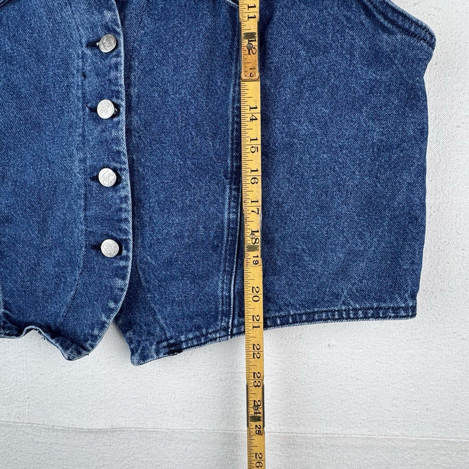 90’s Vintage Roper Blue Denim Vest XL 100% Cotton Western Made In USA 22”