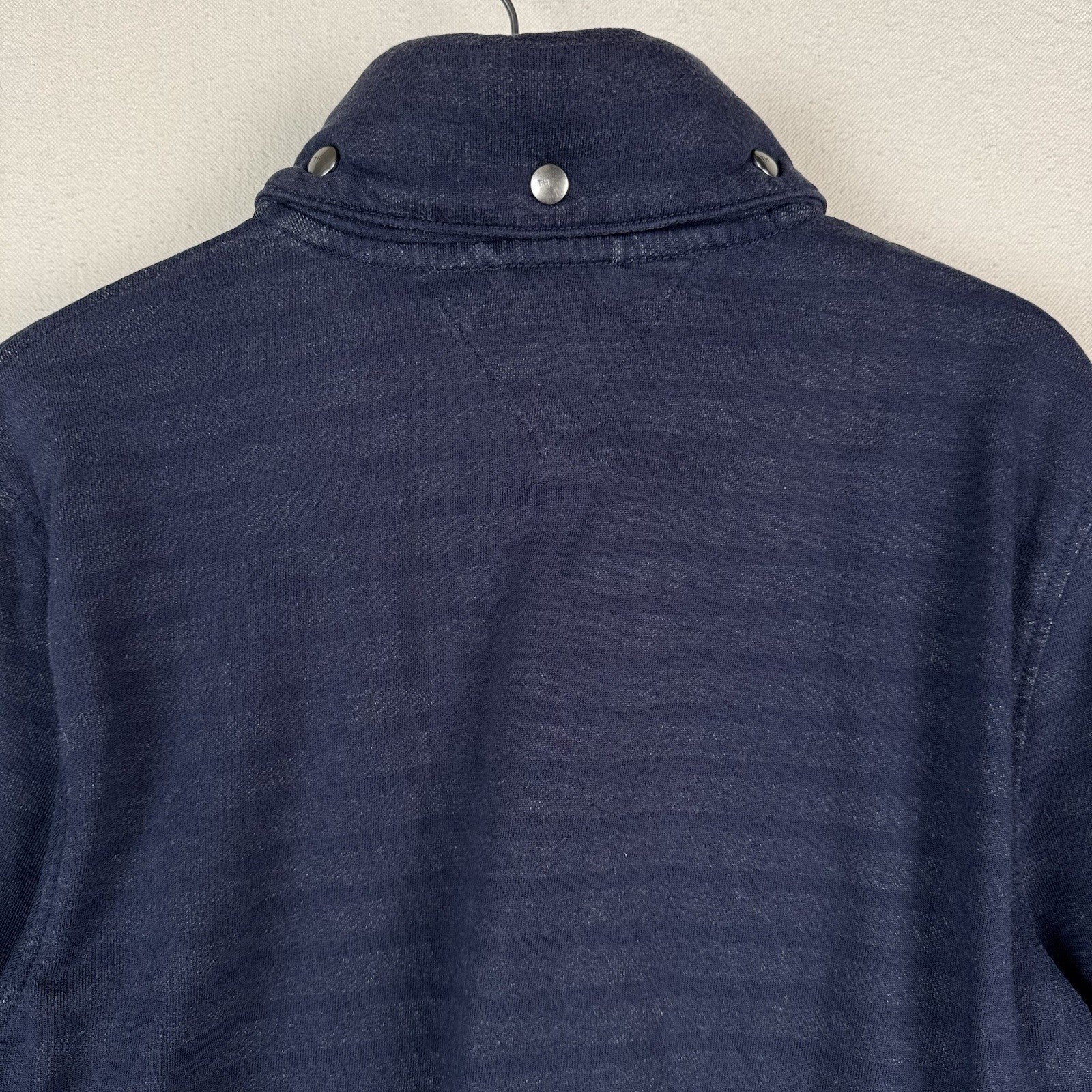 Tommy Hilfiger Navy Orange Women's Large Cotton Jacket Stowaway Hood