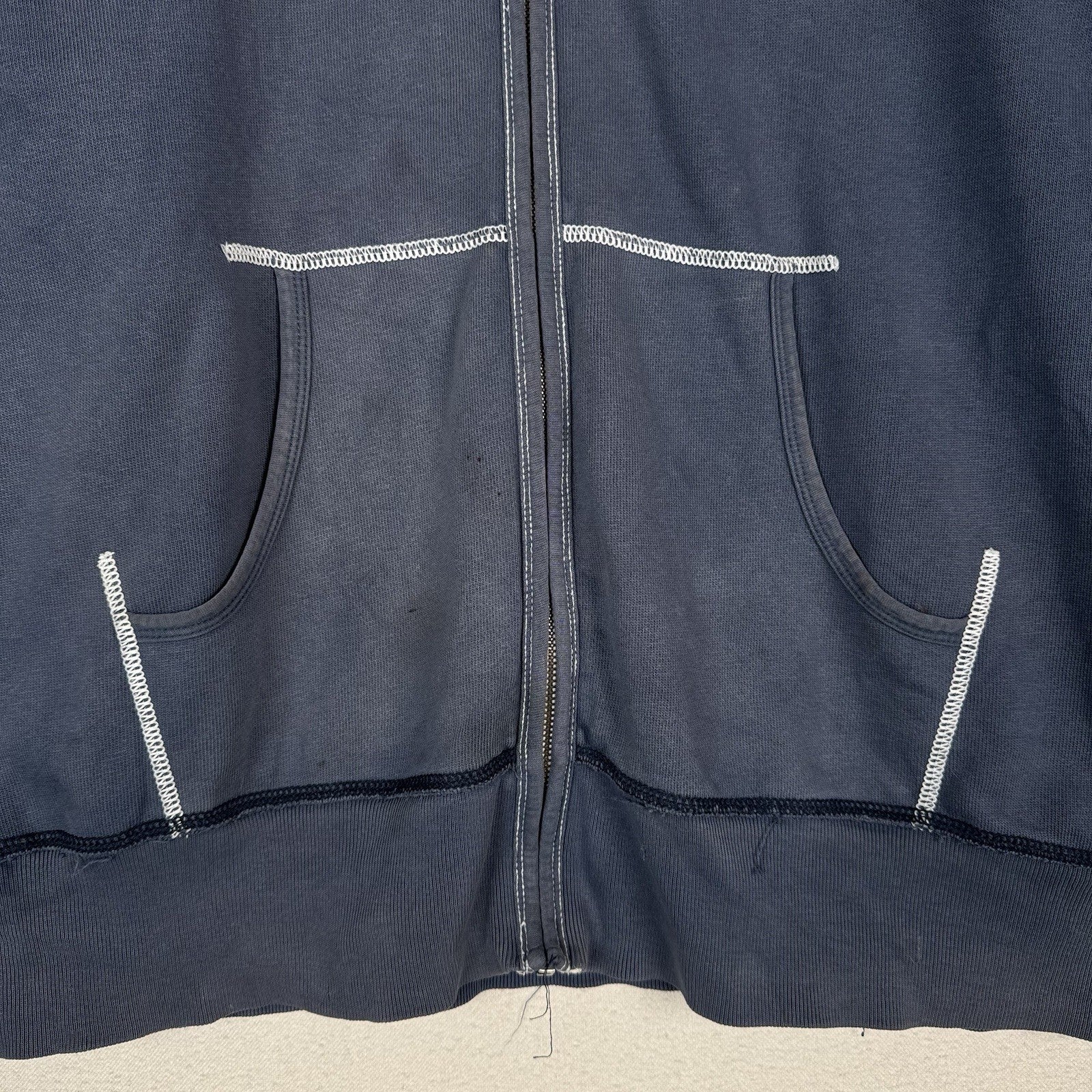 Vtg Ralph Lauren Polo Jeans Co Hoodie Sweatshirt Men's M Navy Crest *Sun Faded