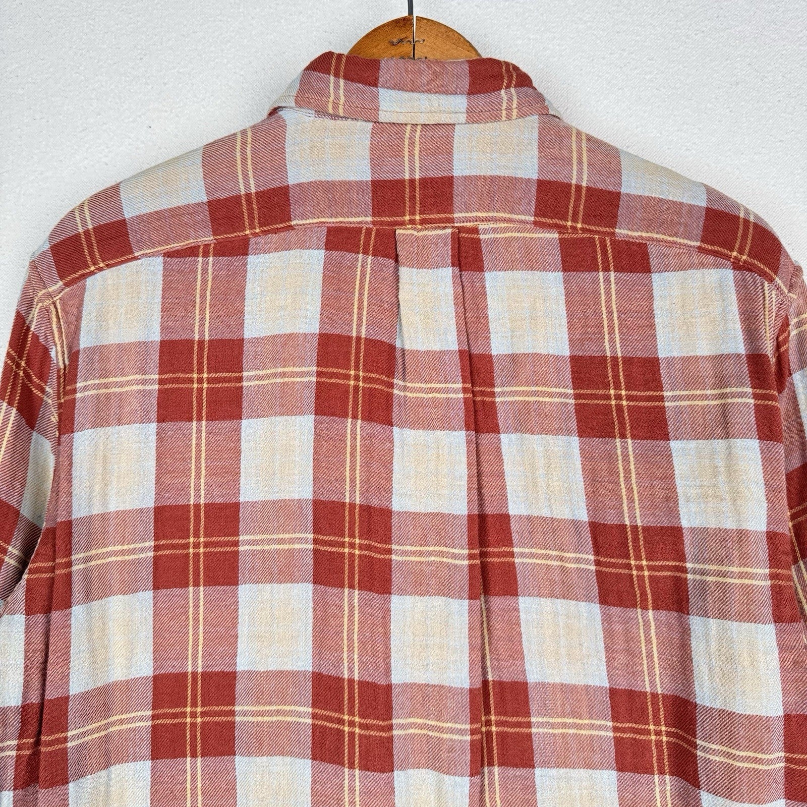 J.Crew Shirt Men’s L Double Weave Slim Fit Plaid Shirt Burnt Orange Red