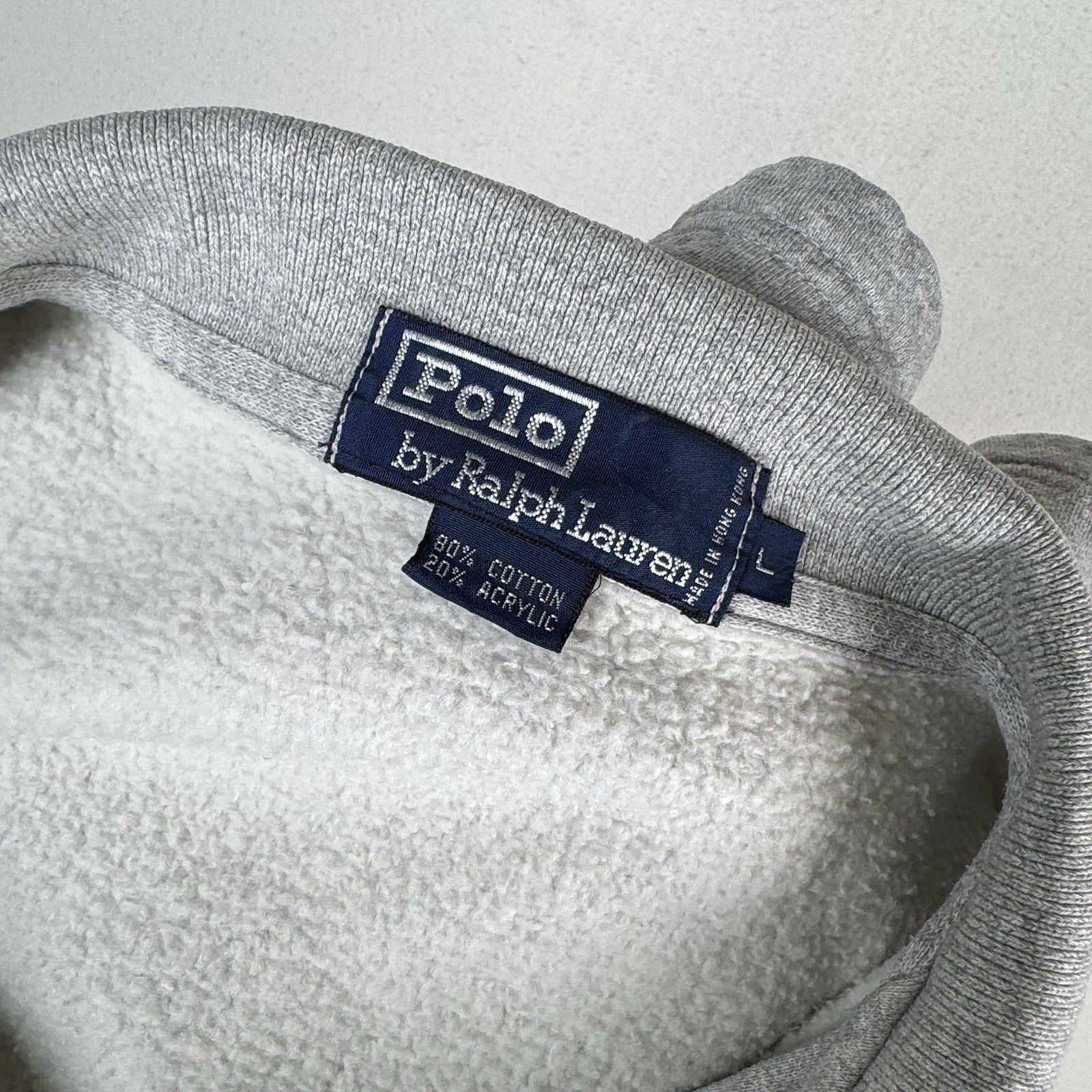 Vintage 90’s Polo Ralph Lauren Collared Short Sleeve Sweatshirt Men's L Gray