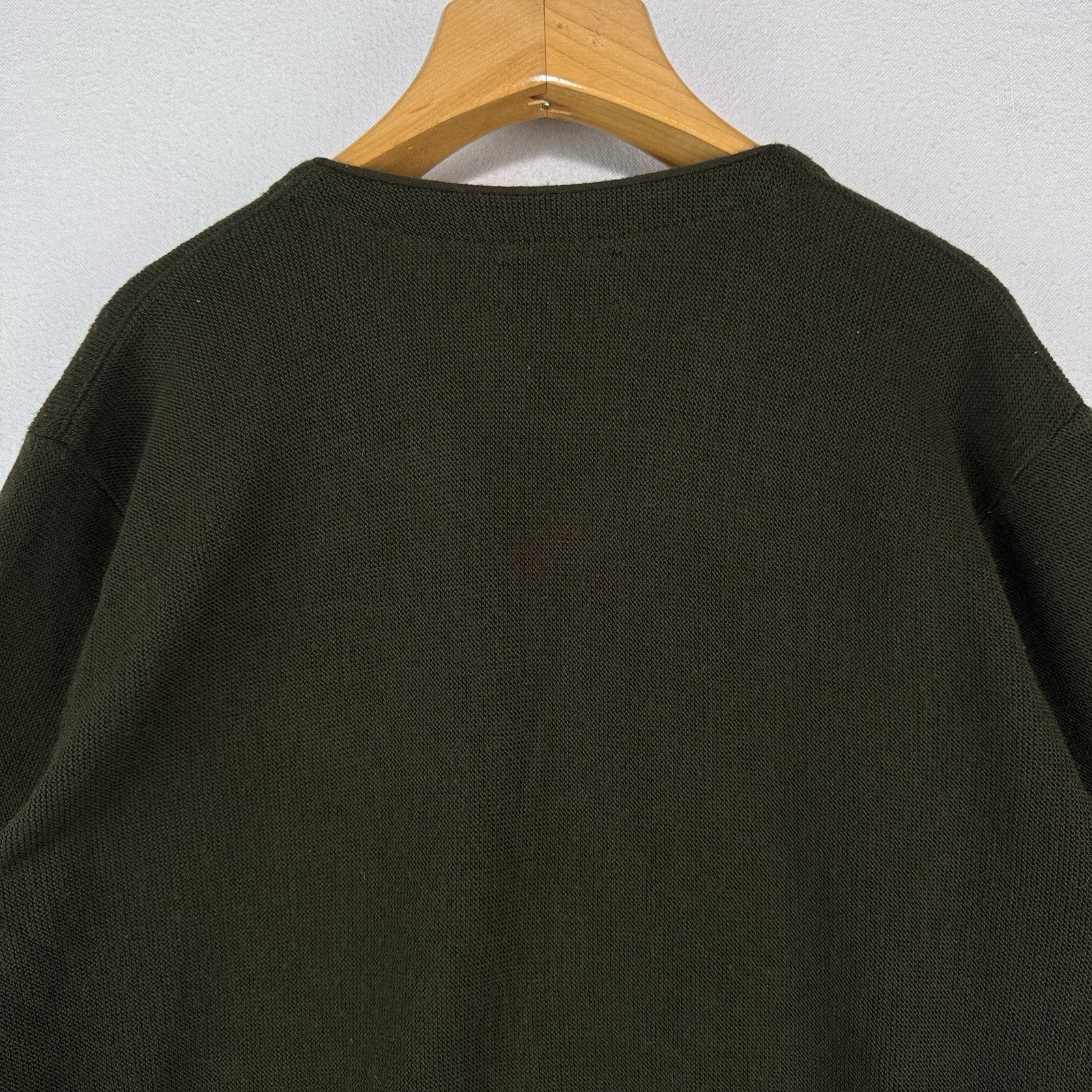 80’s Vintage Izod Cardigan Sweater Men's Large Olive Army Khaki Green Made USA