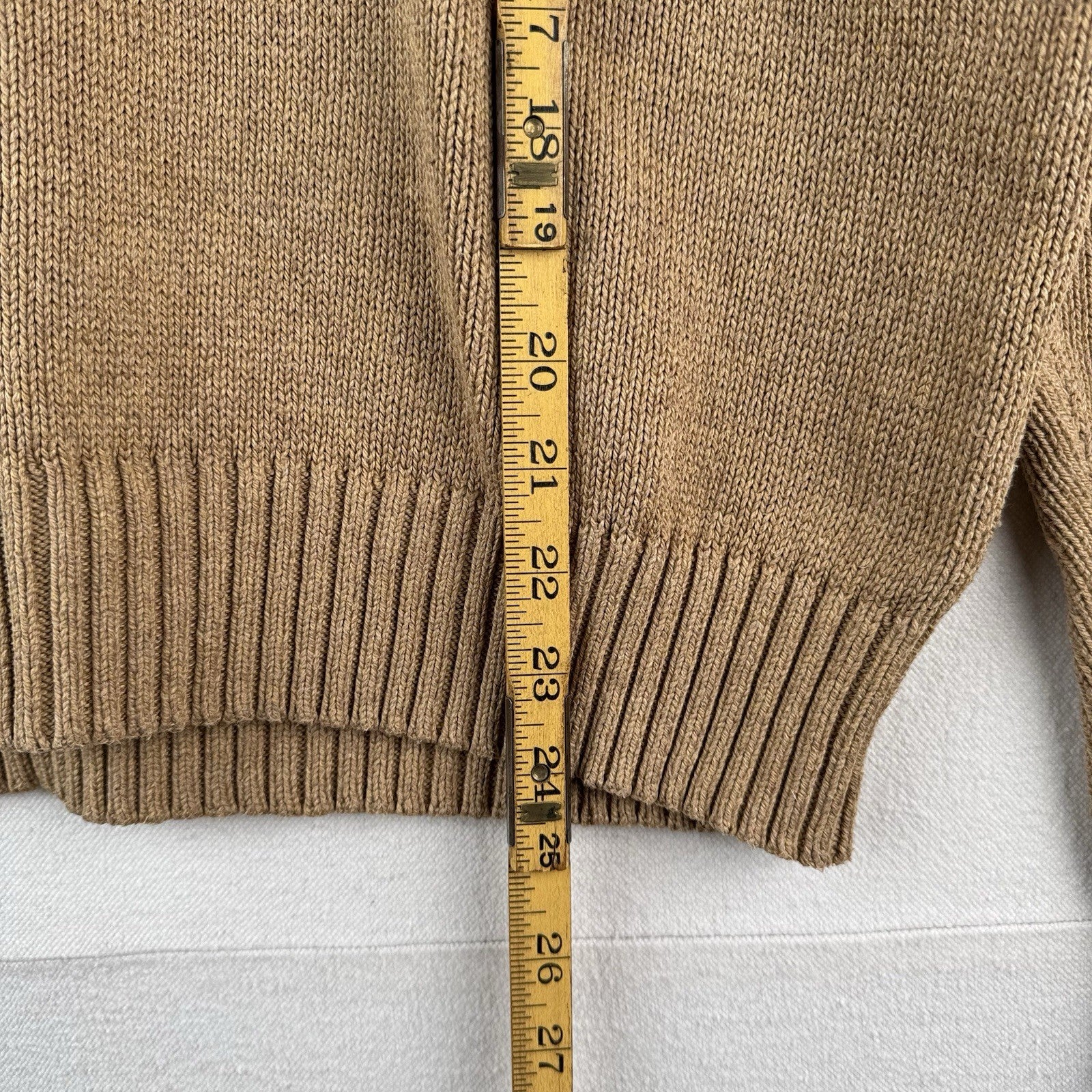 Vintage Polo Ralph Lauren Mens XL Crew Neck Sweater 100% Pima Cotton Beige *Read