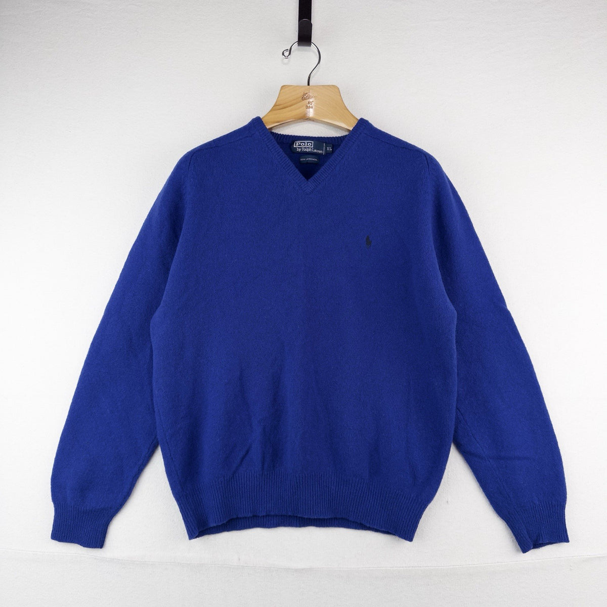 90’s Vtg Polo Ralph Lauren Sweater Men’s XL Blue 100% Lambswool Pullover Knit
