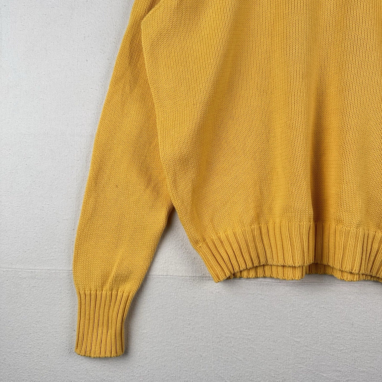 90’s Vintage Polo Ralph Lauren Sweater Men’s Large Yellow Knit Cotton *Read
