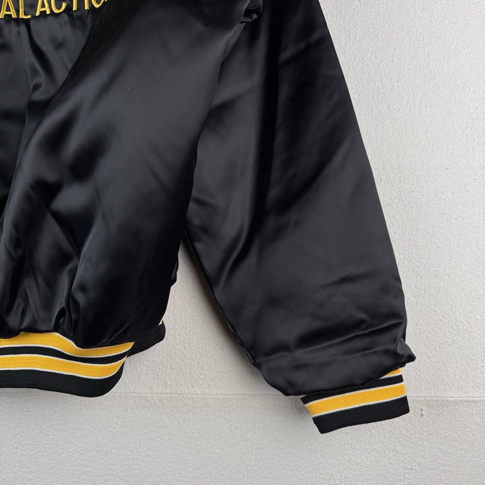 Teamsters Campaign Worker Black Satin Bomber Jacket Men's Small Made USA