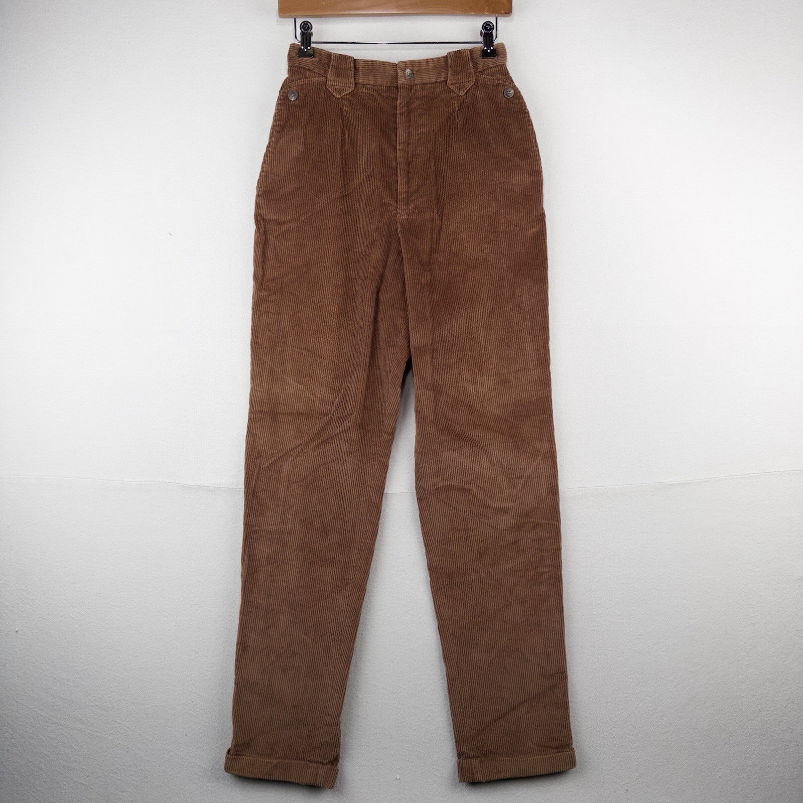 70’s Vtg Ralph Lauren Blue Label Western Brown Corduroy Pants Women's 8 Talon
