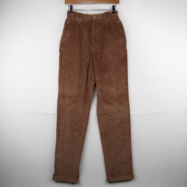 70’s Vtg Ralph Lauren Blue Label Western Brown Corduroy Pants Women's 8 Talon