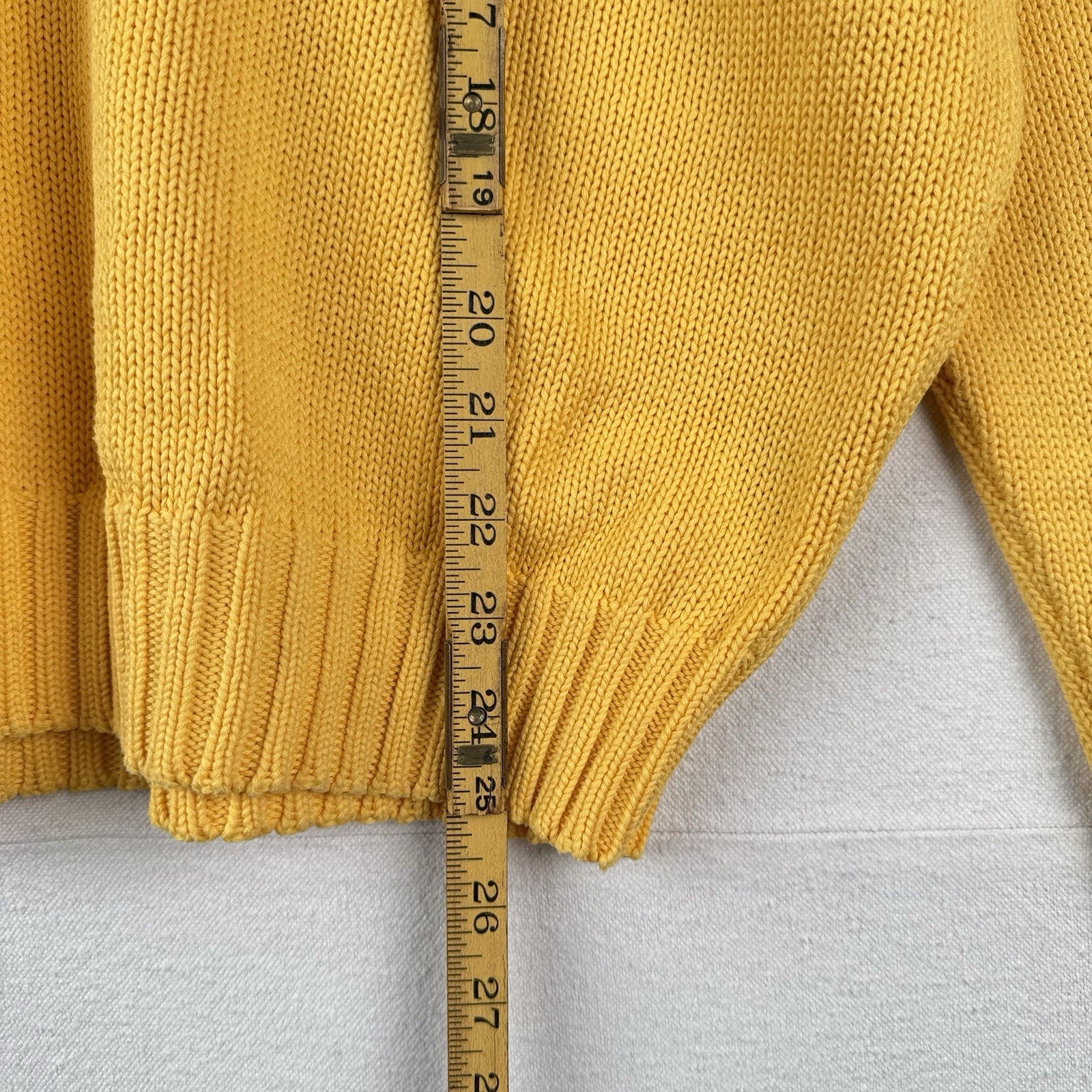 90’s Vintage Polo Ralph Lauren Sweater Men’s Large Yellow Knit Cotton *Read